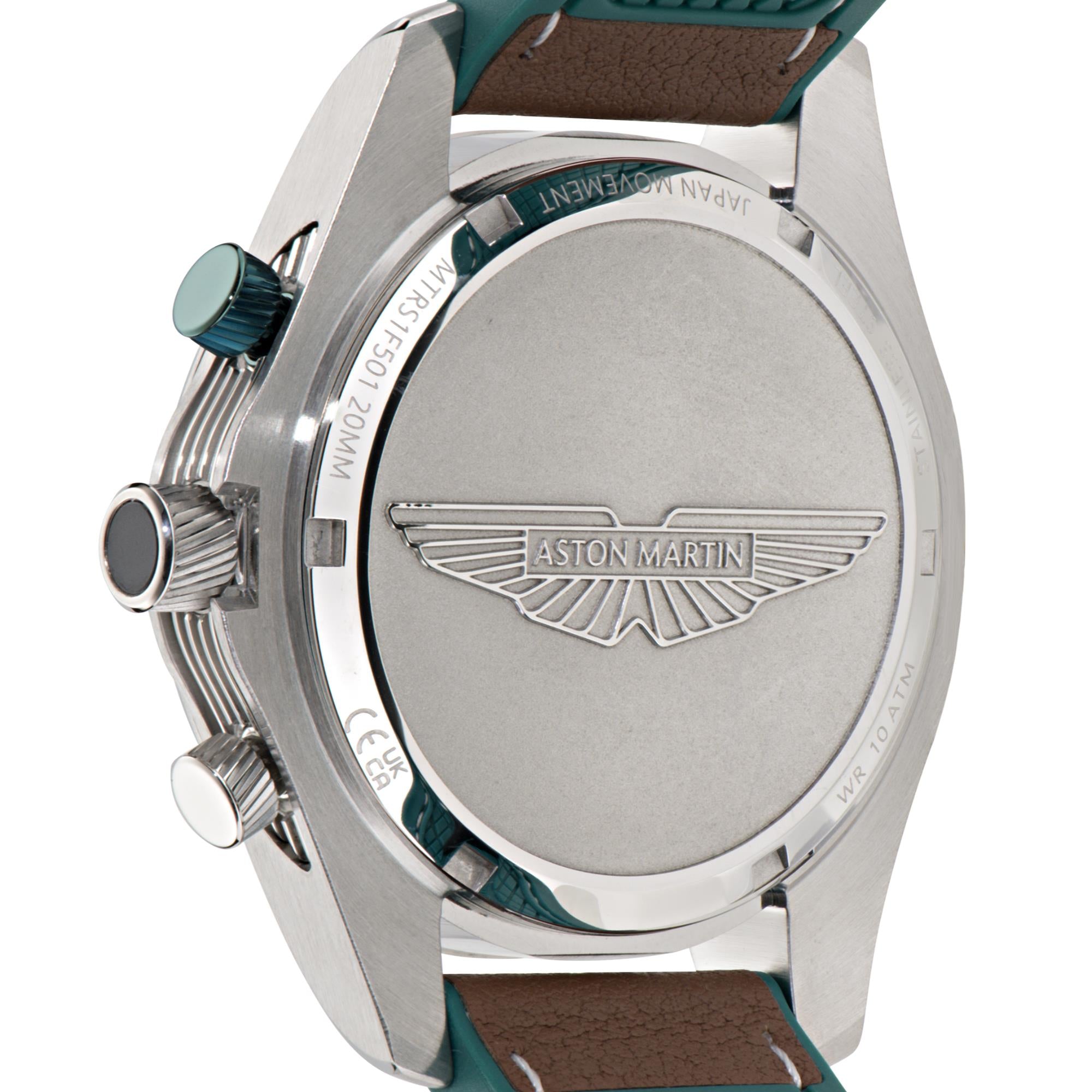 Aston Martin Quartz Chronograph Green Dial Leather Watch MTRS1F501