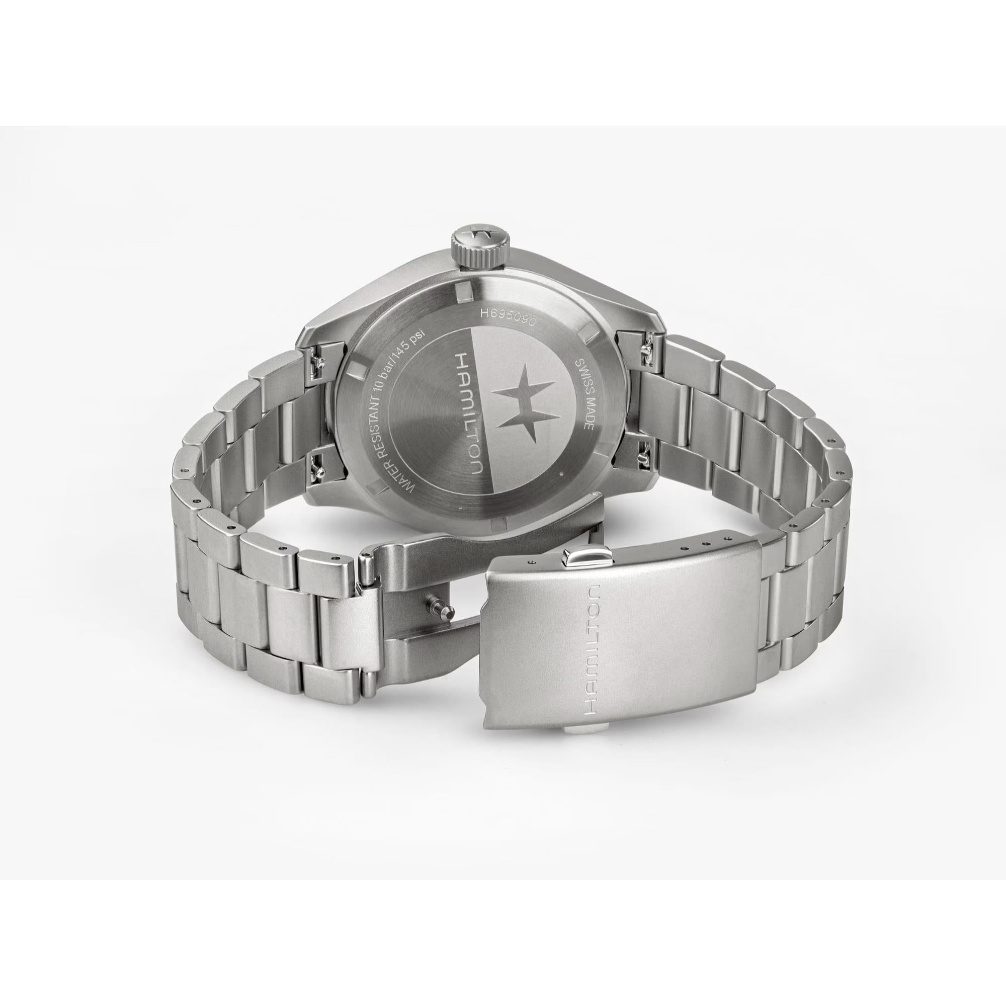 Hamilton Khaki Field H69509130 stainless steel bracelet and folding clasp detail