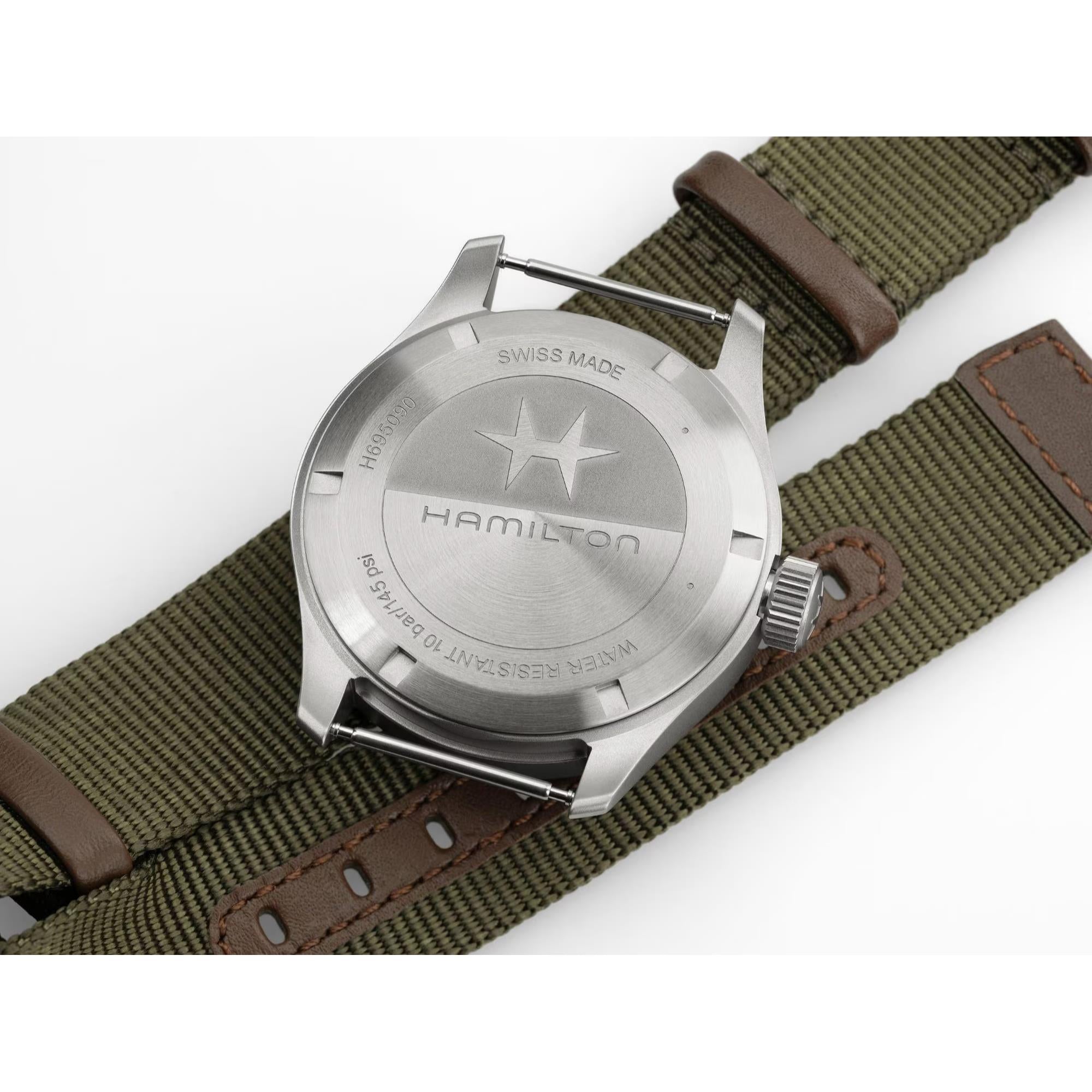Hamilton Khaki Field power reserve H69509910 case back profile