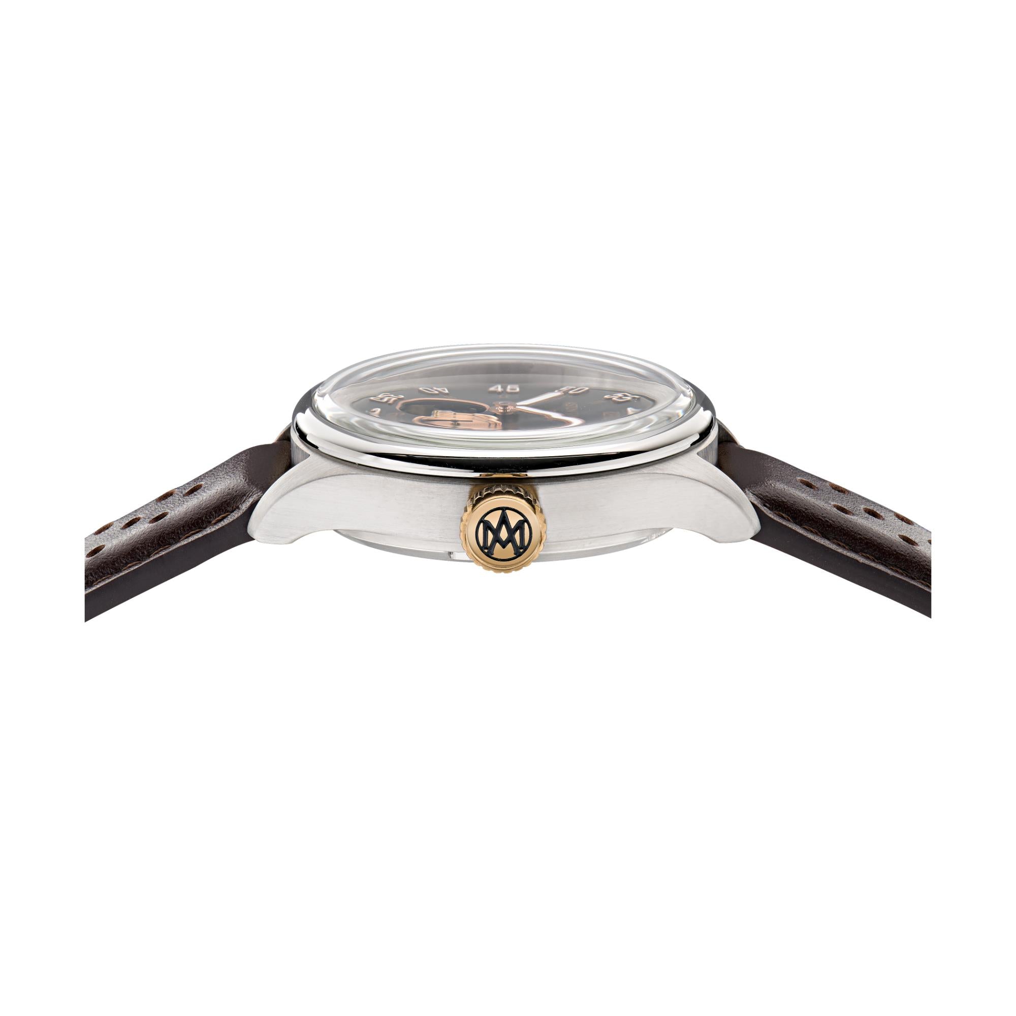 Aston Martin Automatic Black Dial Brown Leather Strap Men's Watch MTTS1F501
