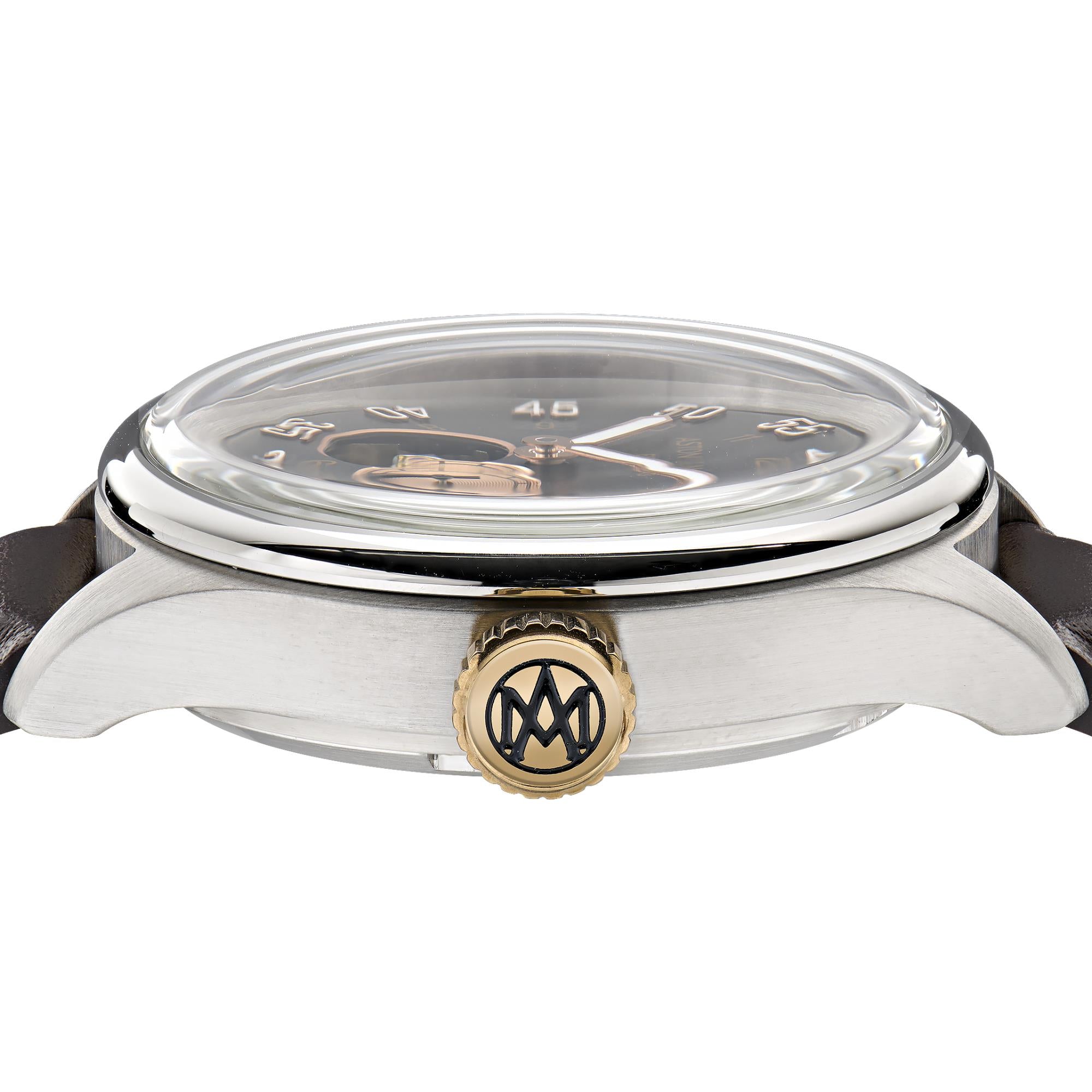 Aston Martin Automatic Black Dial Brown Leather Strap Men's Watch MTTS1F501