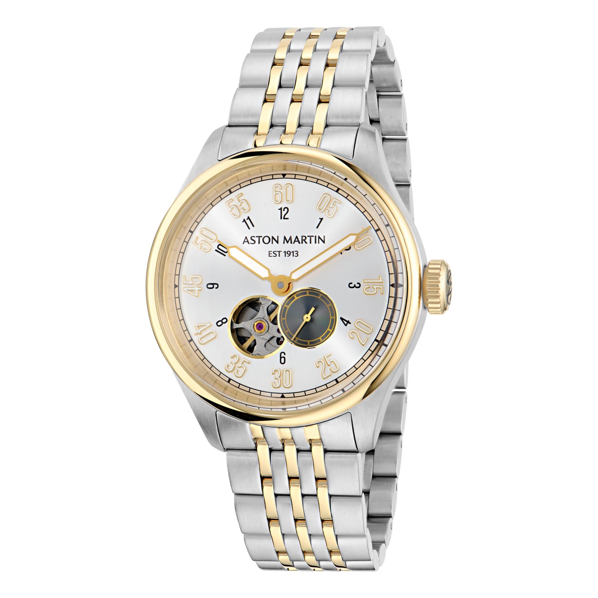 Aston Martin Automatic Silver Dial Two Tone RSST Bracelet Men's Watch MTTS1F503