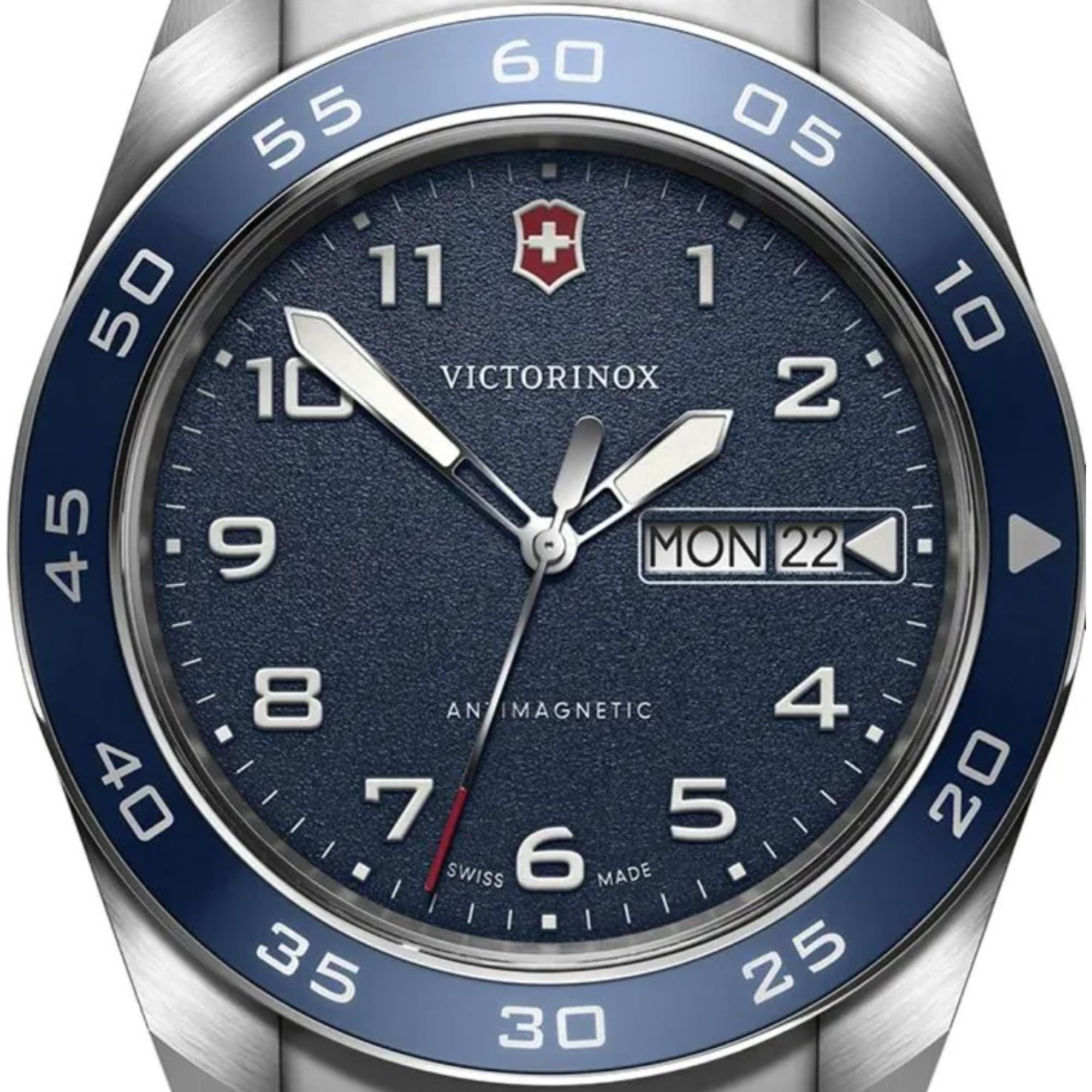 Victorinox Swiss Army 42mm Blue Dial Steel Mens Quartz Watch 242042