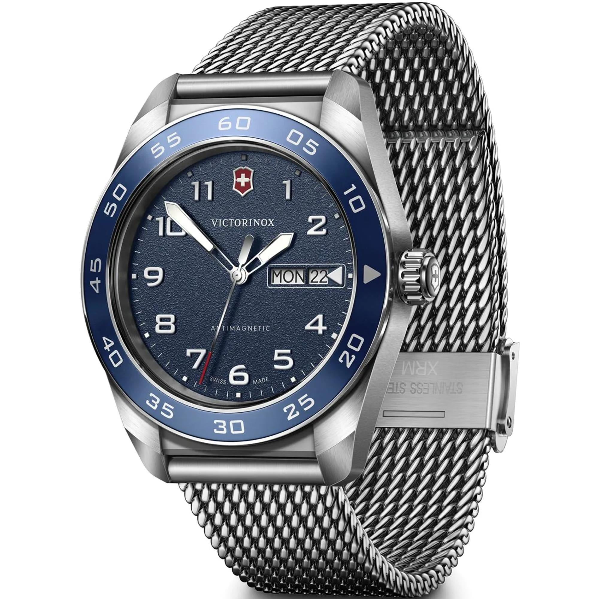 Victorinox Swiss Army 42mm Blue Dial Steel Mens Quartz Watch 242042