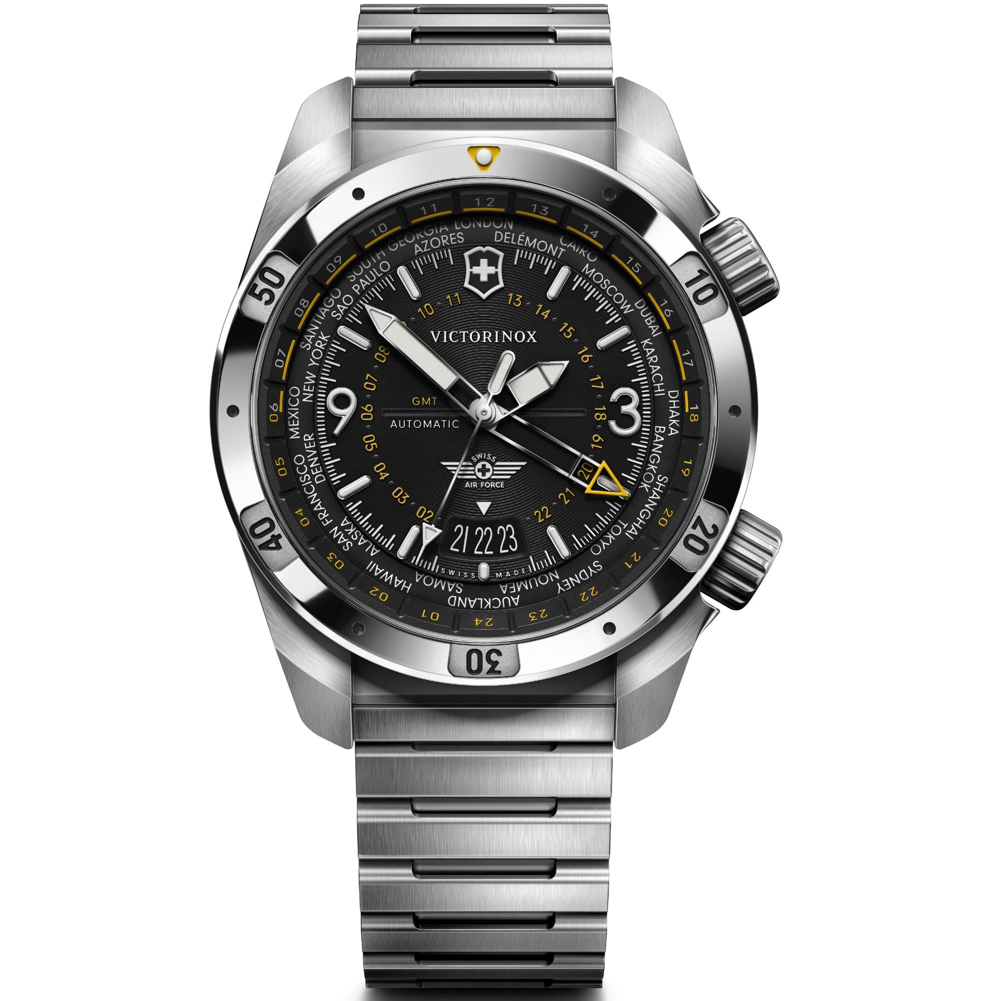 Victorinox Air Pro GMT black dial automatic watch 242004 front view