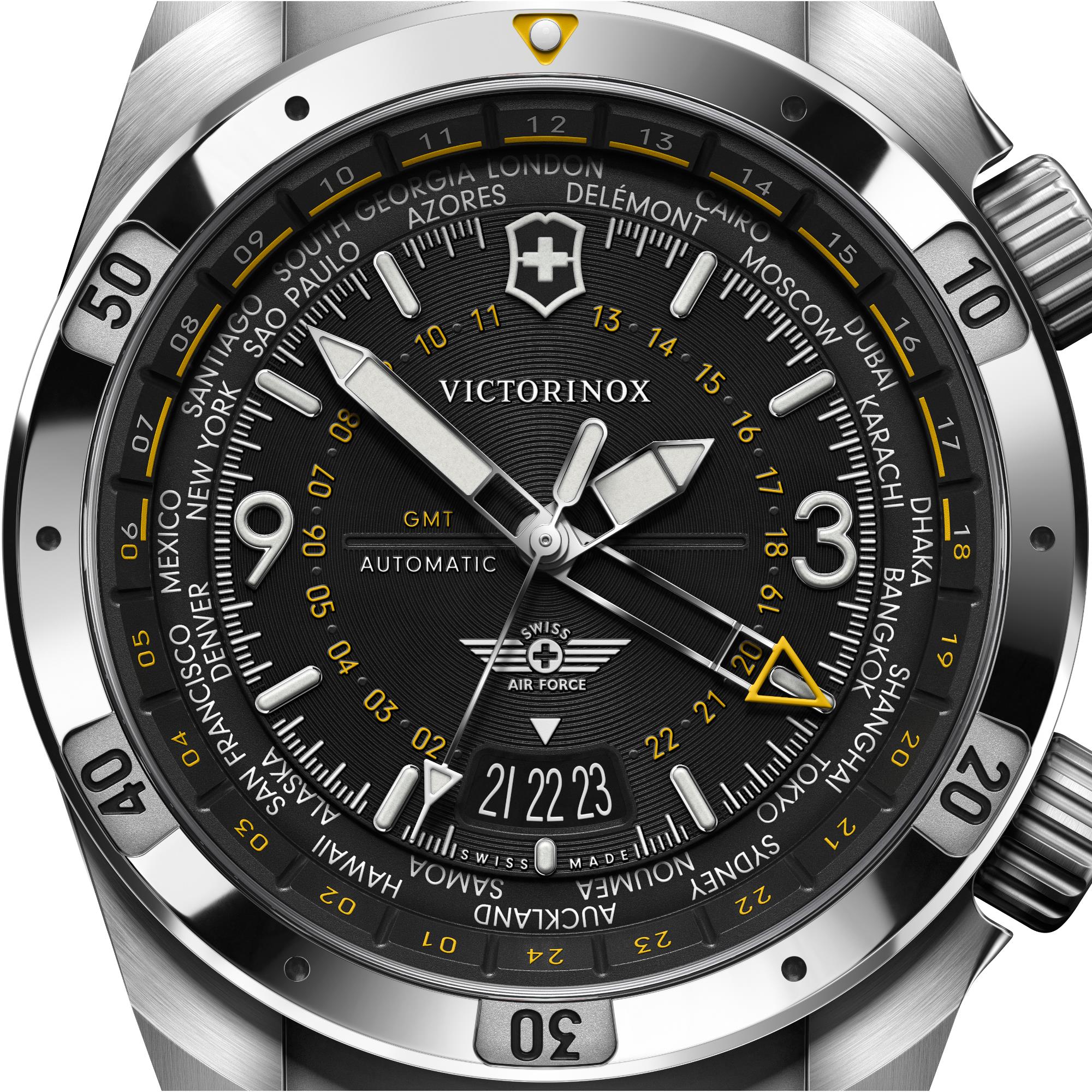 Victorinox Air Pro 242004 black three-dimensional dial and GMT hand