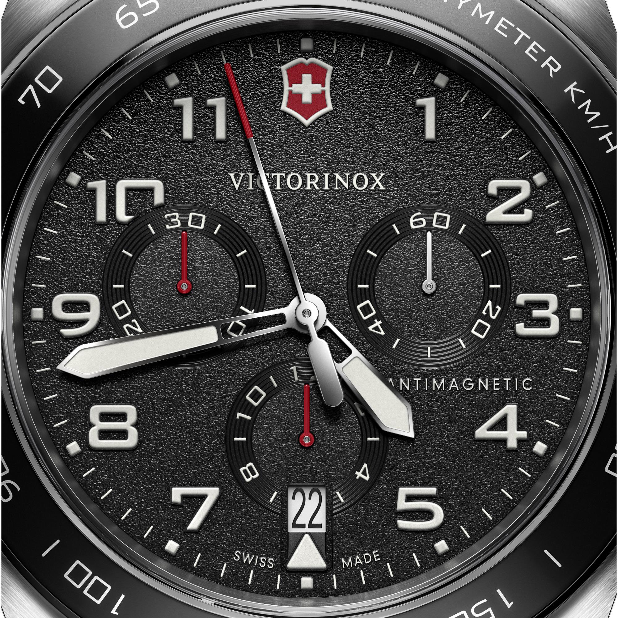 Victorinox Swiss Army 42mm Chronograph Black Dial Steel Mens Quartz Watch 242048