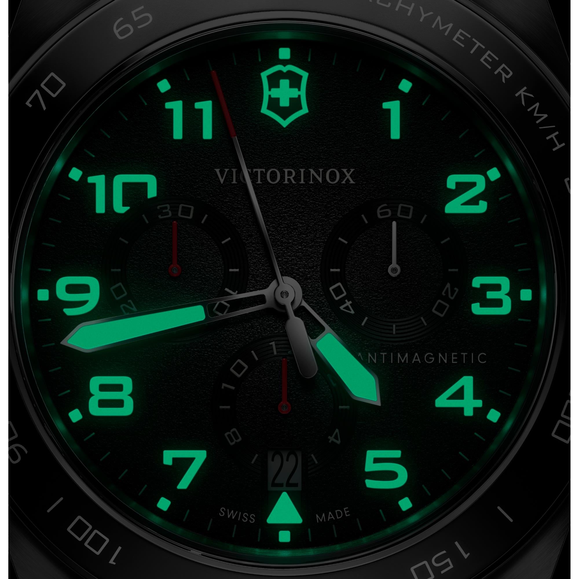 Victorinox Swiss Army 42mm Chronograph Black Dial Steel Mens Quartz Watch 242048