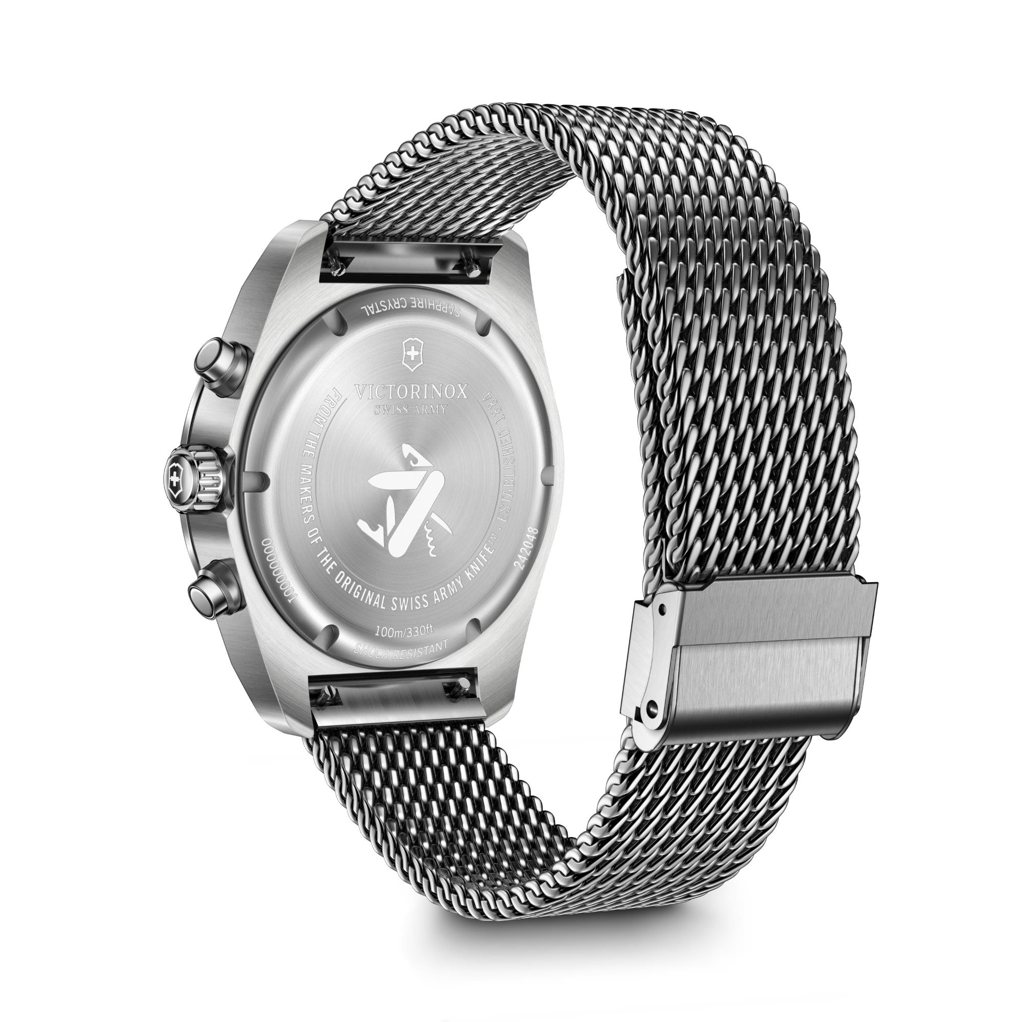Victorinox Swiss Army 42mm Chronograph Black Dial Steel Mens Quartz Watch 242048