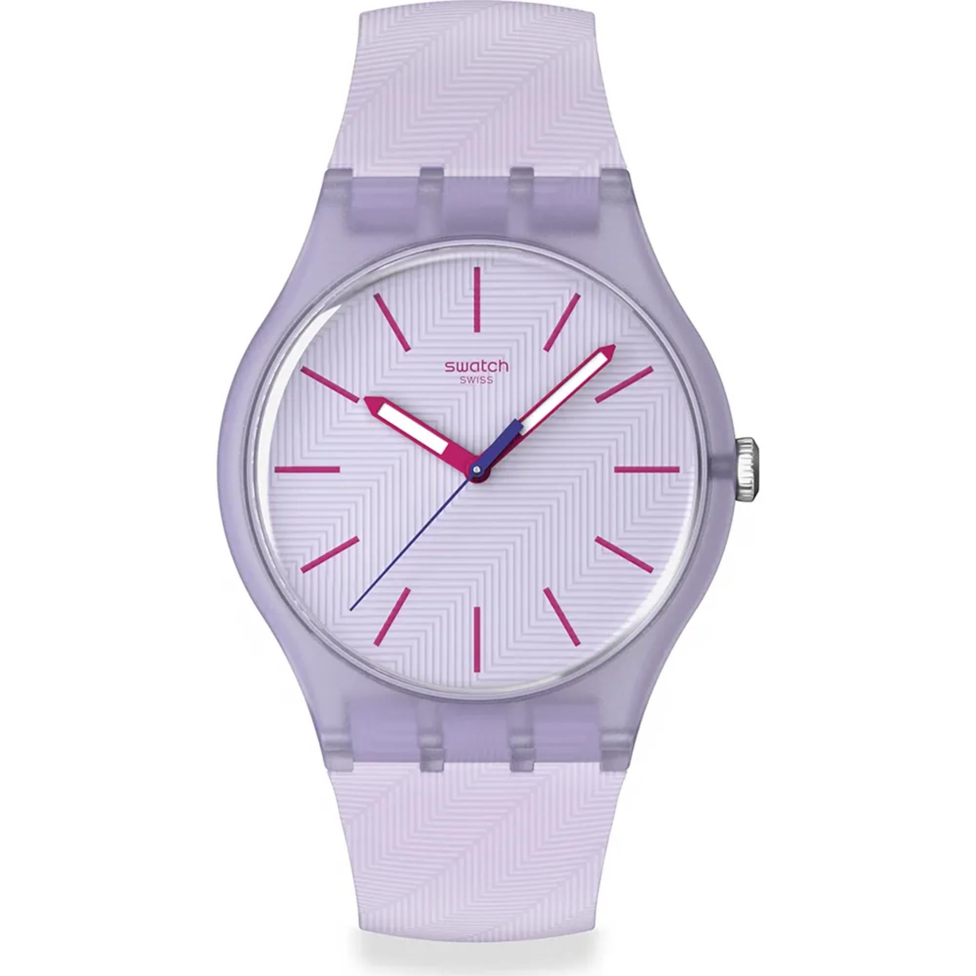 Swatch Originals Lavendaze Quartz Purple Dial Silicone Strap Watch SO29V101