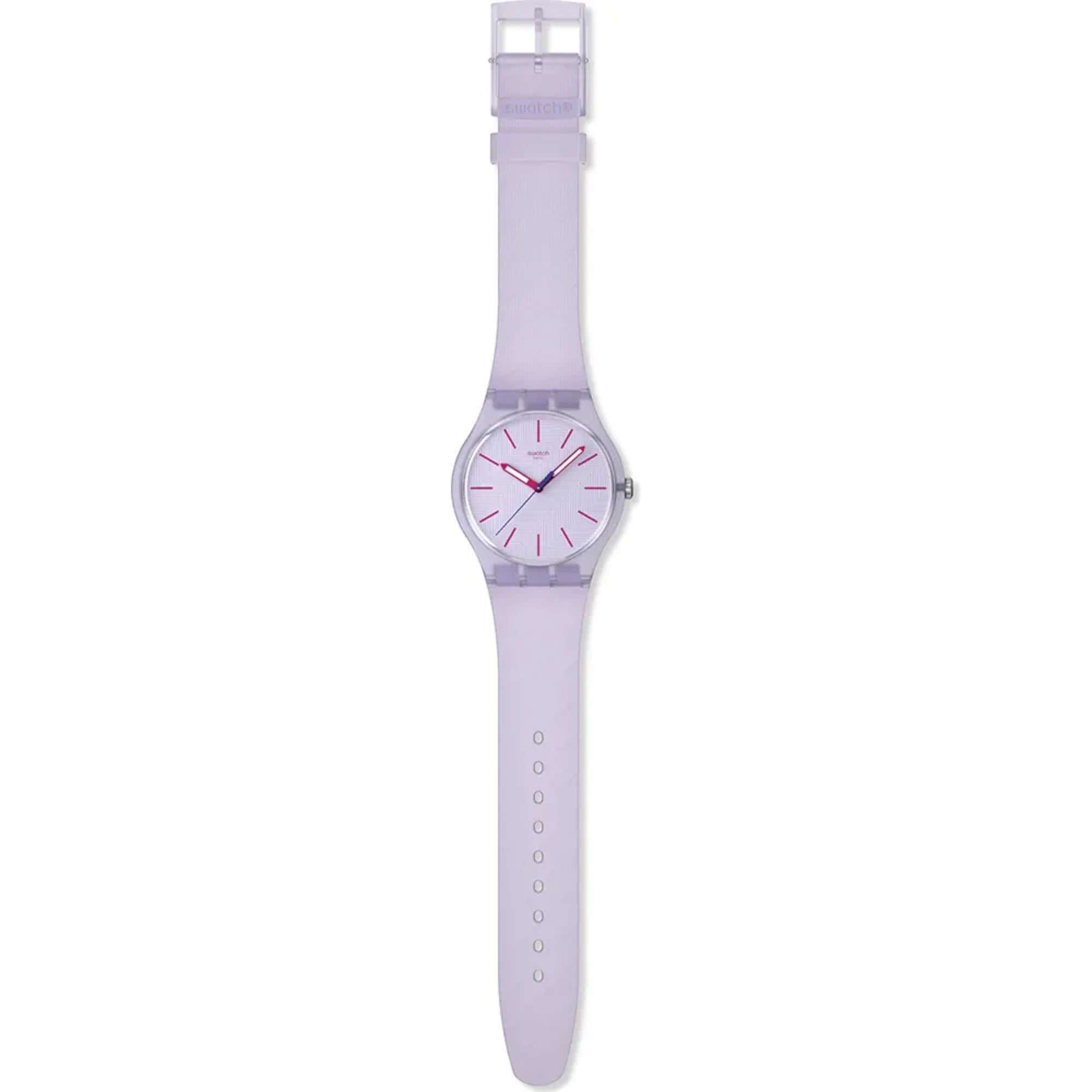 Swatch Originals Lavendaze Quartz Purple Dial Silicone Strap Watch SO29V101