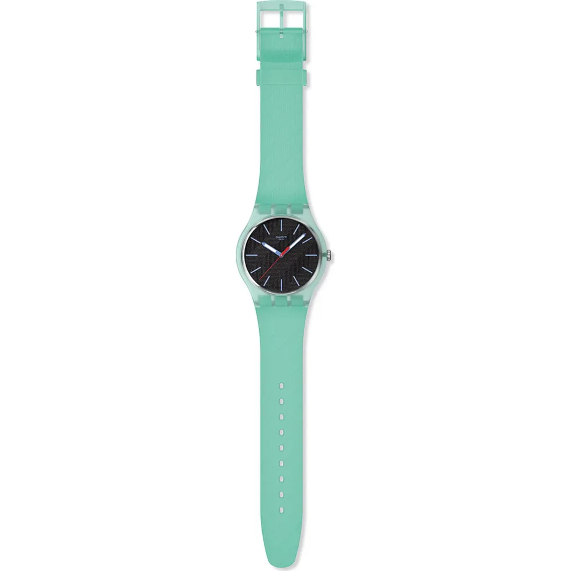 Swatch Originals Hint of Mint Quartz Black Dial Silicone Watch SO29L103