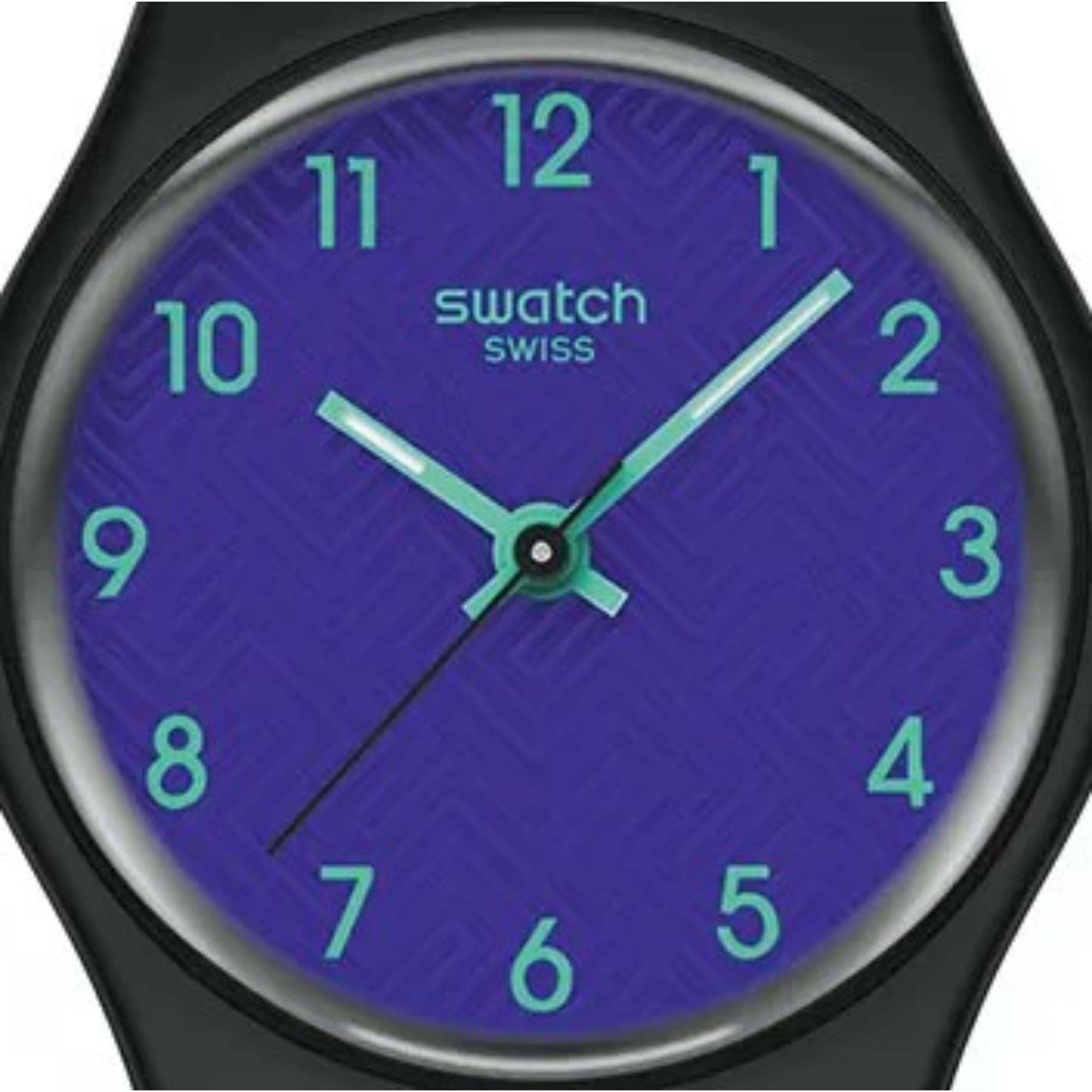Swatch Originals Anmut in der Zeit Quarz Blau Zifferblatt Silikonarmband Uhr LB188