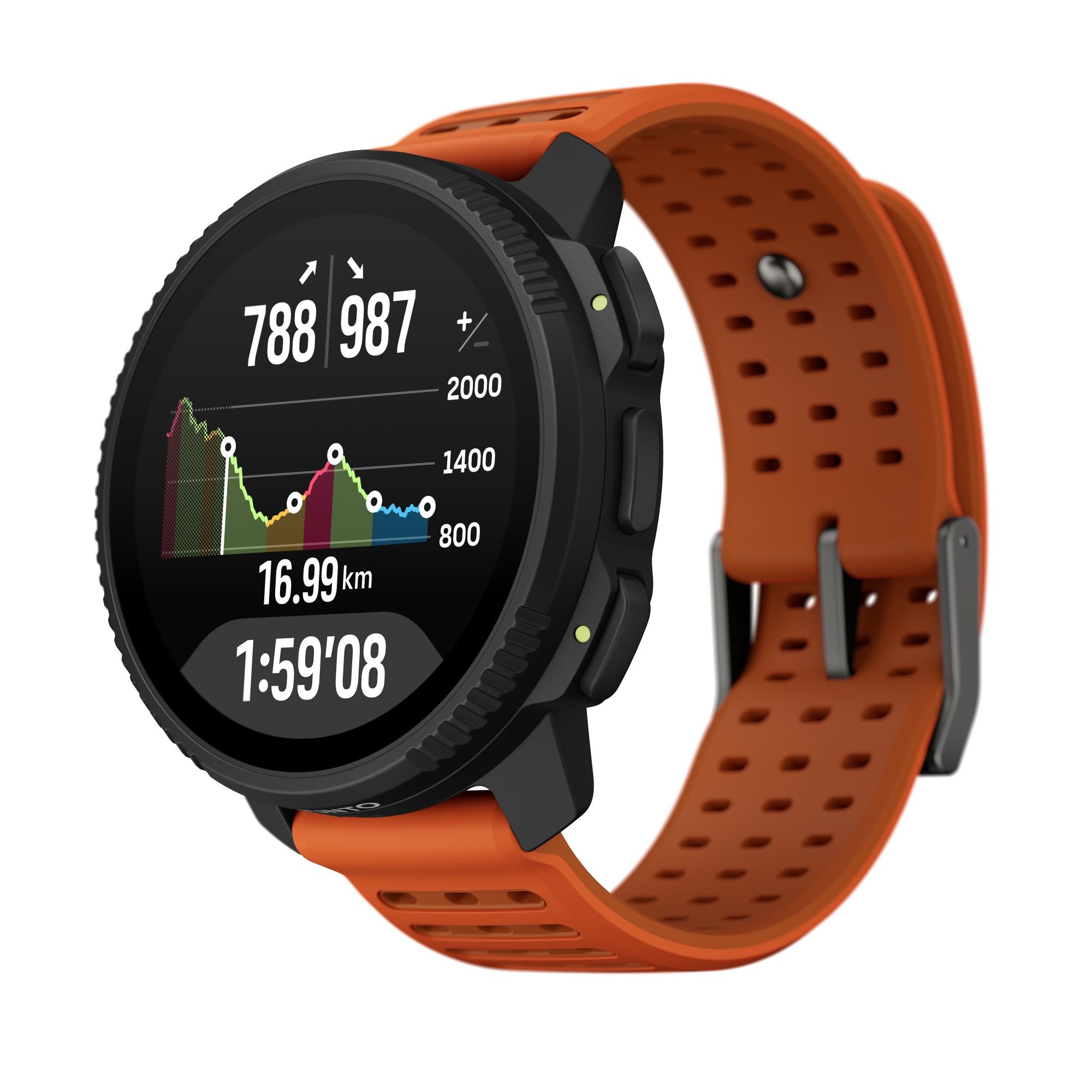 Suunto Vertical 2 Canyon AMOLED Digital Silicone Strap Smart Watch SS051206000