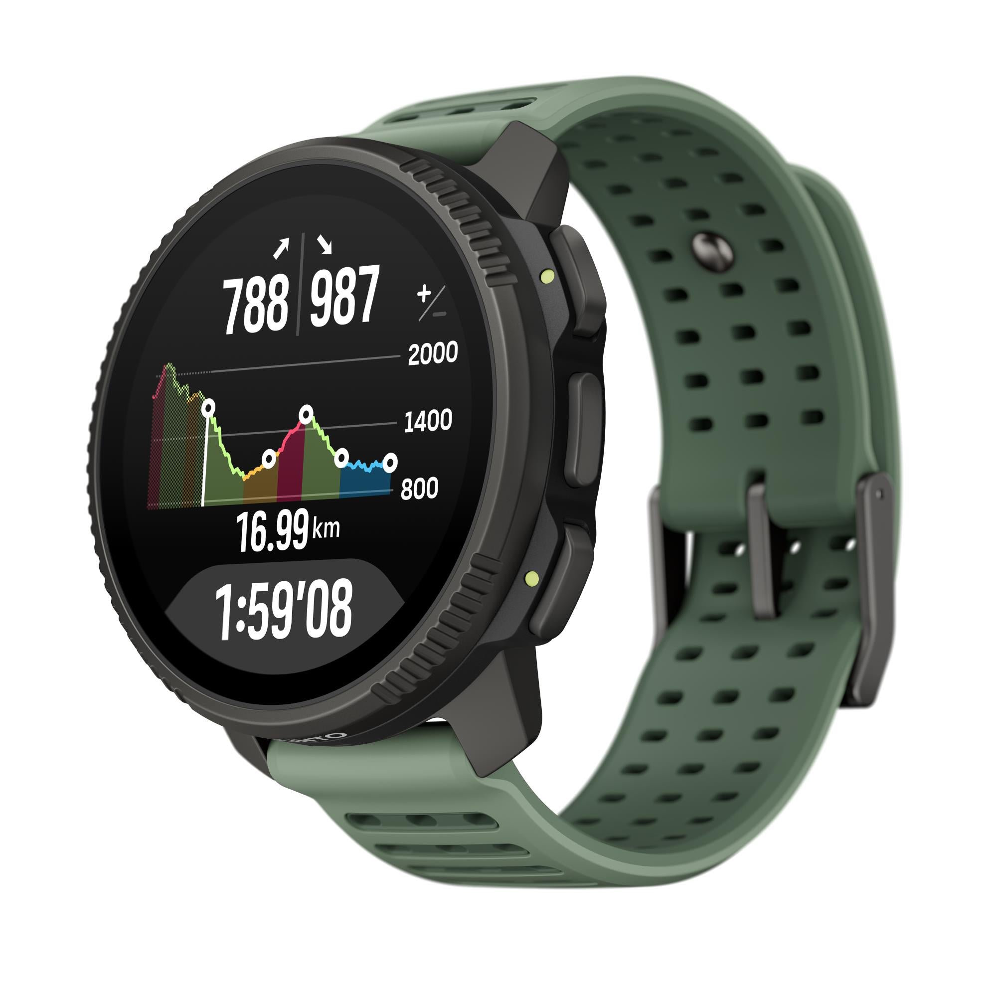 Suunto Vertical 2 Titanium Sage AMOLED Digital Silicone Smart Watch SS051209000