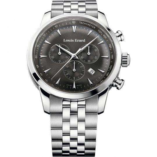 Louis Erard Heritage Silver Stainless Steel Case Silver Metal Bracelet  Mens Watch 13900AA03.BMA38 42mm - WatchNation