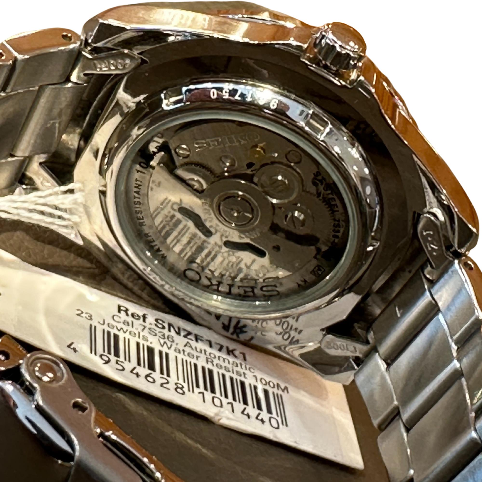 Seiko 5 Sports ‘Seeigel’ Automatik Schwarzes Zifferblatt Edelstahlarmband Herren Uhr SNZF17K1
