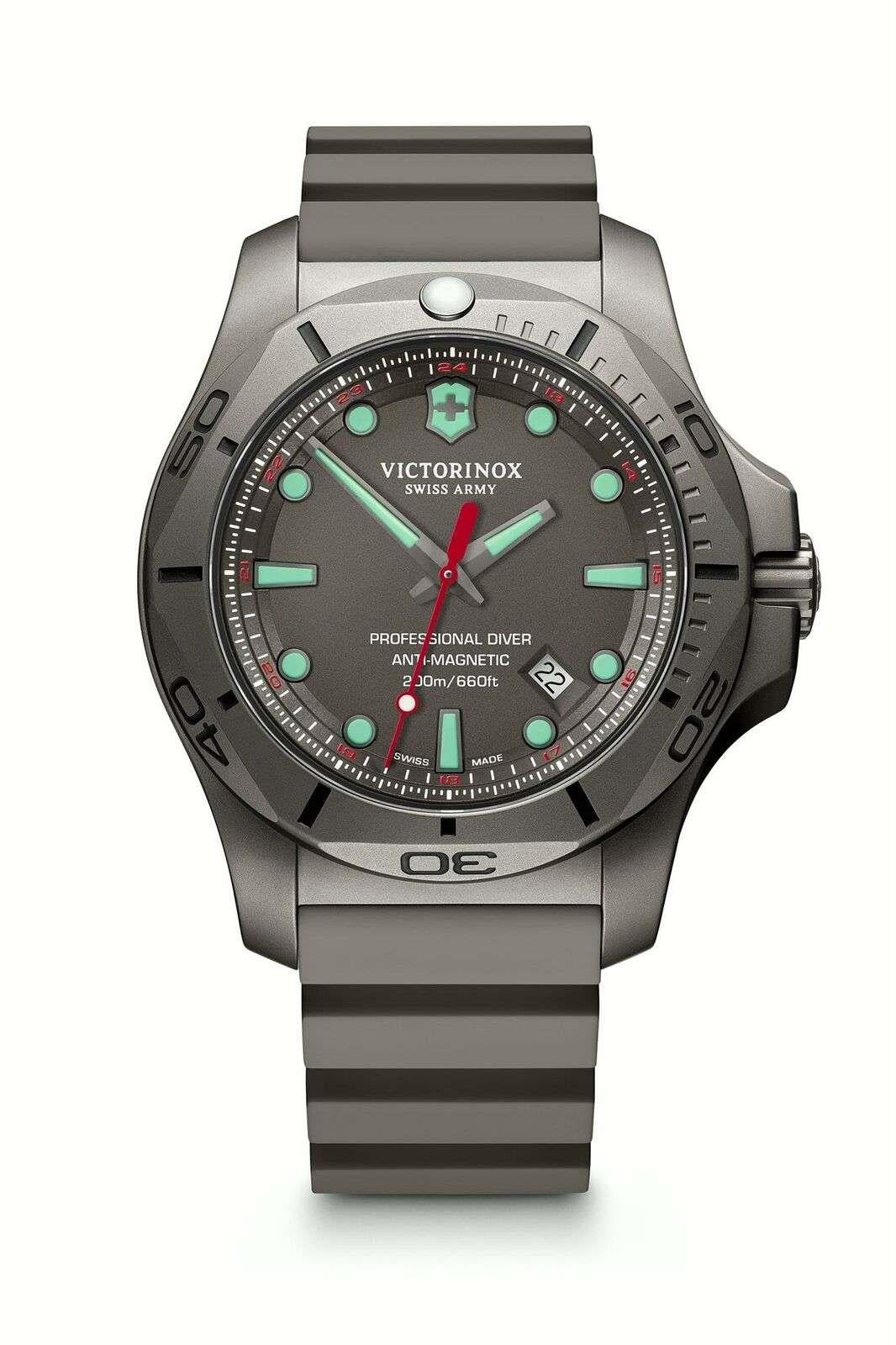 Victorinox I.N.O.X Professional Diver Quarz Graues Zifferblatt Graues Gummiarmband Herren Uhr 241810