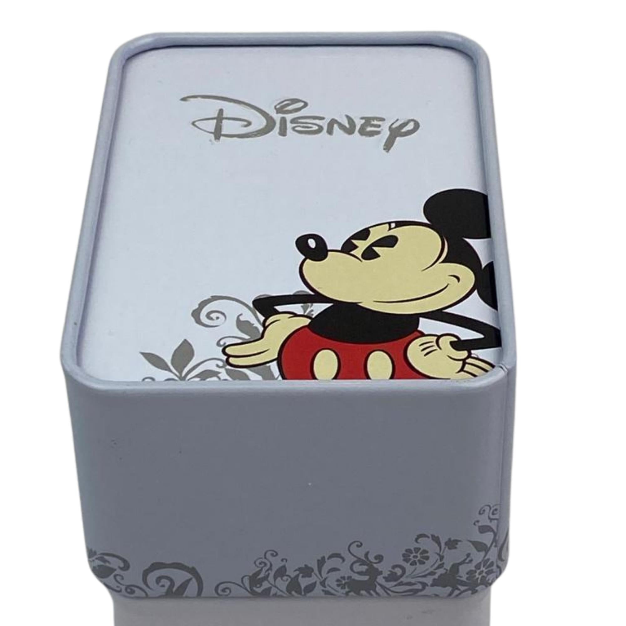 Disney Mickey Mouse Quarz Weißes Zifferblatt Pinkes Lederarmband Uhr MK5377