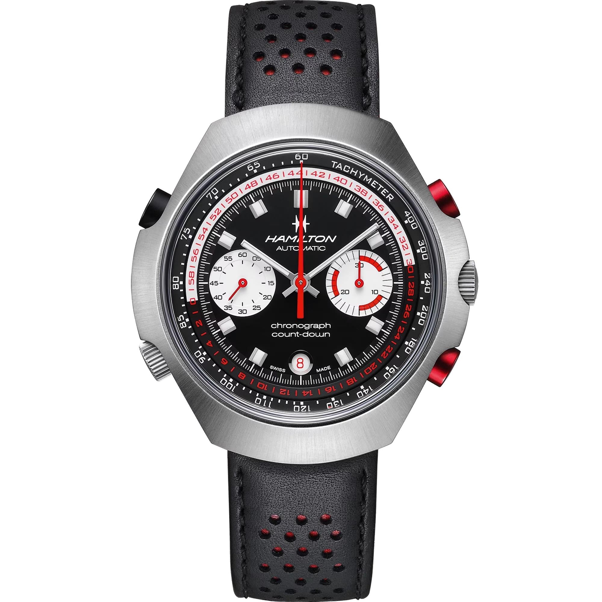 Hamilton American Classic 48mm Chrono-Matic 50 Limited Edition Schwarzes Zifferblatt Leder Herren Automatik Uhr H51616731