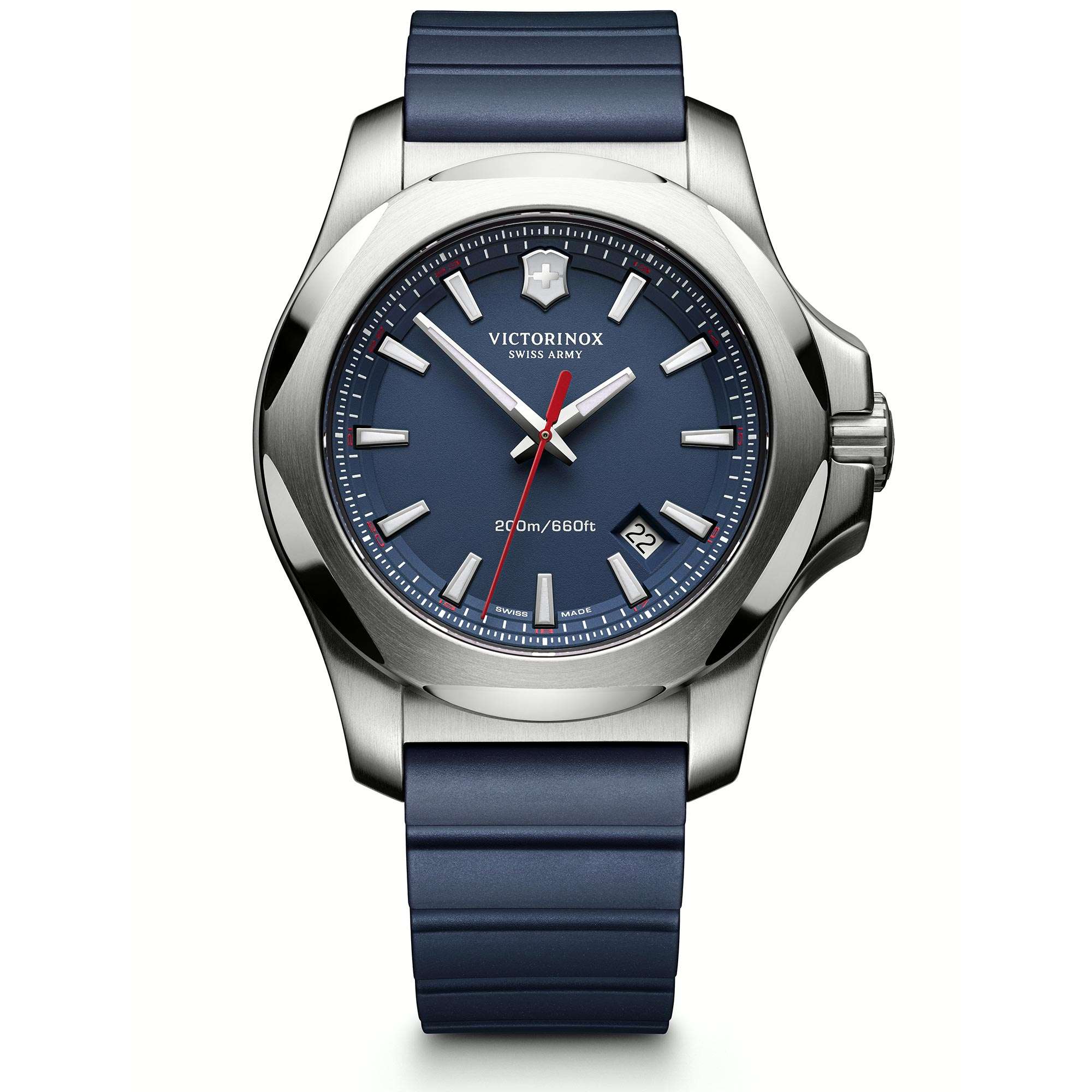 Victorinox Swiss Army I.N.OX. Blauer Hochwertiger Gummi mit Schutzbumper Armband Herren Uhr 241688.1