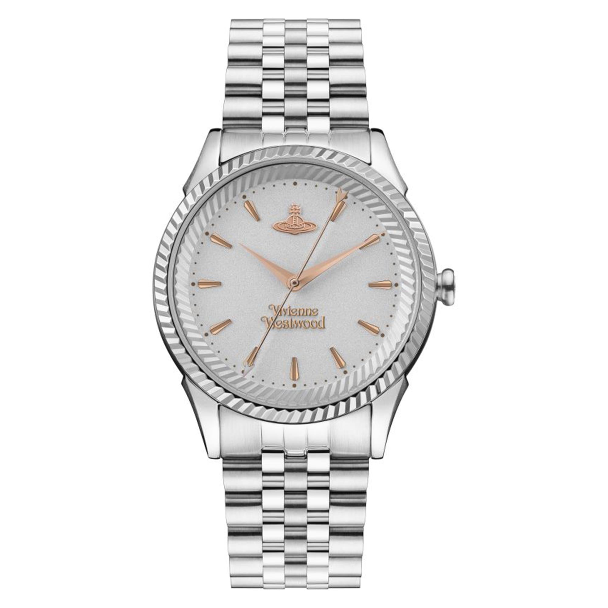 Vivienne Westwood Seymour Quarz Silbernes Zifferblatt Silber Edelstahlarmband Damen Uhr VV240SLSL