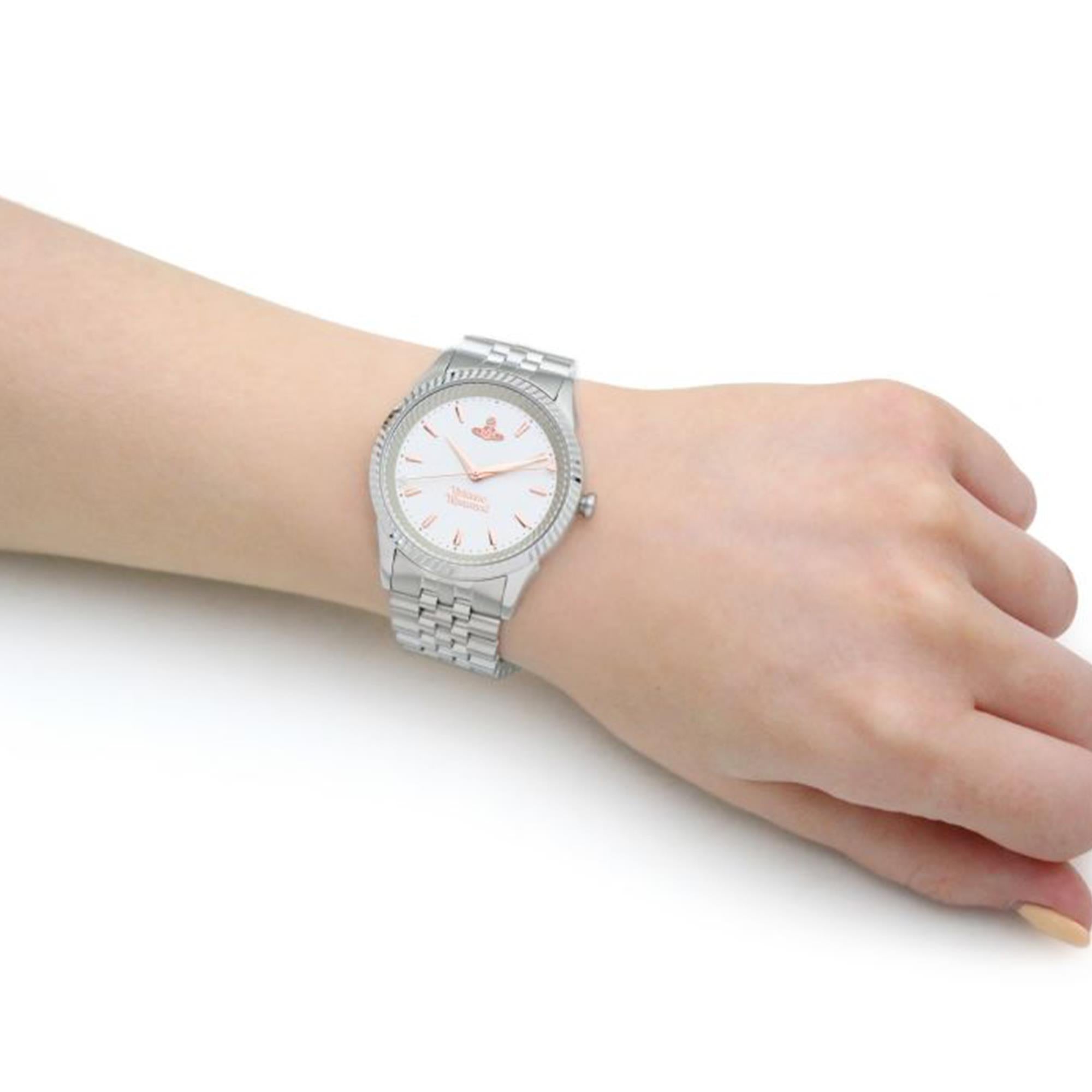 Vivienne Westwood Seymour Quarz Silbernes Zifferblatt Silber Edelstahlarmband Damen Uhr VV240SLSL