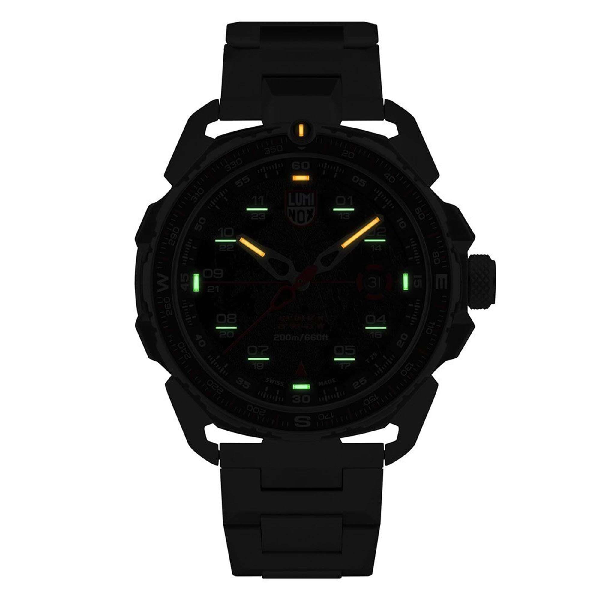 Luminox Ice-Sar Arctic Quarz Schwarzes Zifferblatt Silber Edelstahl Herren Uhr XL.1202 UVP ?755