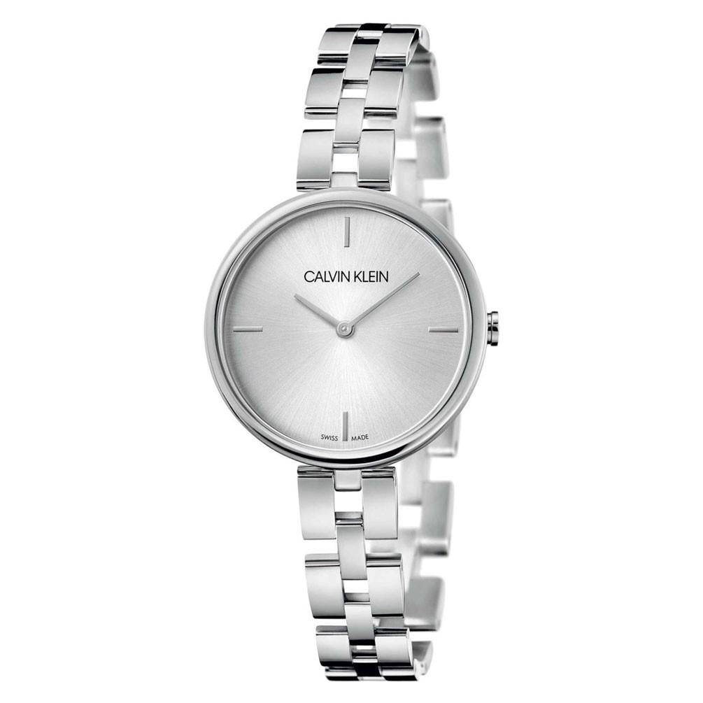 Calvin Klein Elegance Quarz Silbernes Zifferblatt Edelstahlarmband Damen Uhr KBF23146
