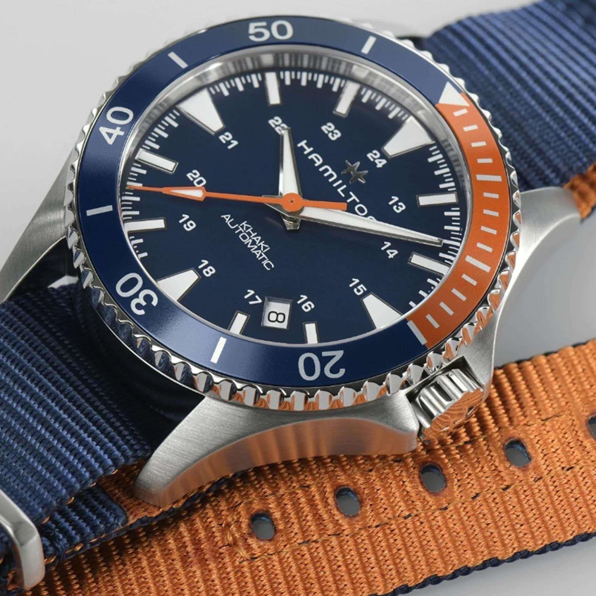 Hamilton Khaki Navy 40mm Blue Dial NATO Mens Automatic Watch H82365941