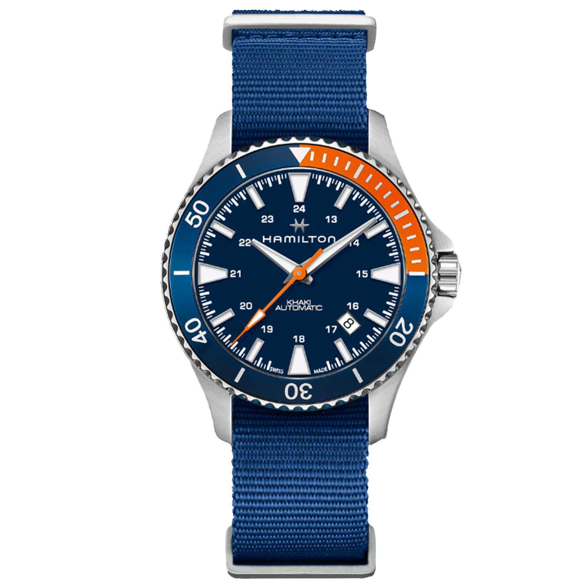Hamilton Khaki Navy 40mm Blue Dial NATO Mens Automatic Watch H82365941