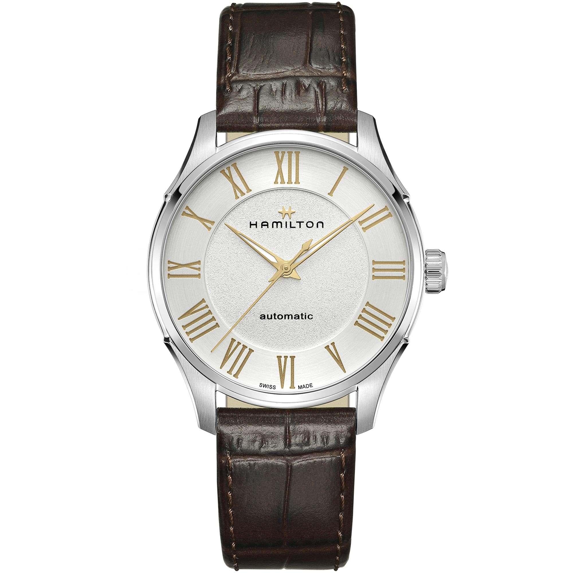 Hamilton Jazzmaster Automatik Weißes Zifferblatt Braunes Lederarmband Herren Uhr H42535550