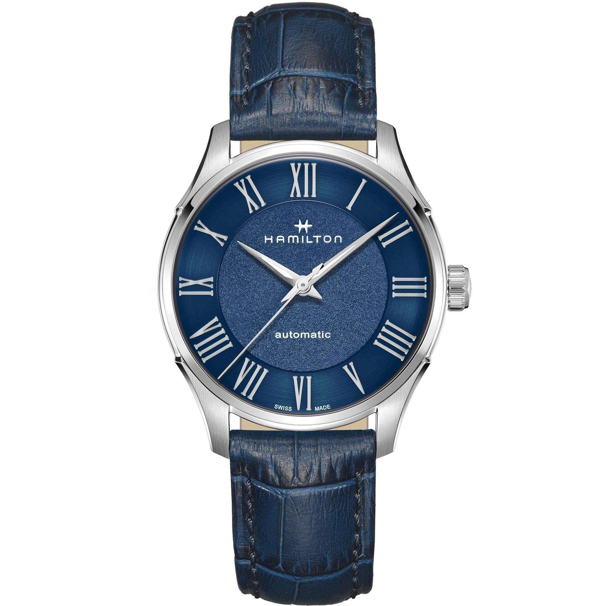 Hamilton Jazzmaster 40mm Blaues Zifferblatt Leder Herren Automatik Uhr H42535640