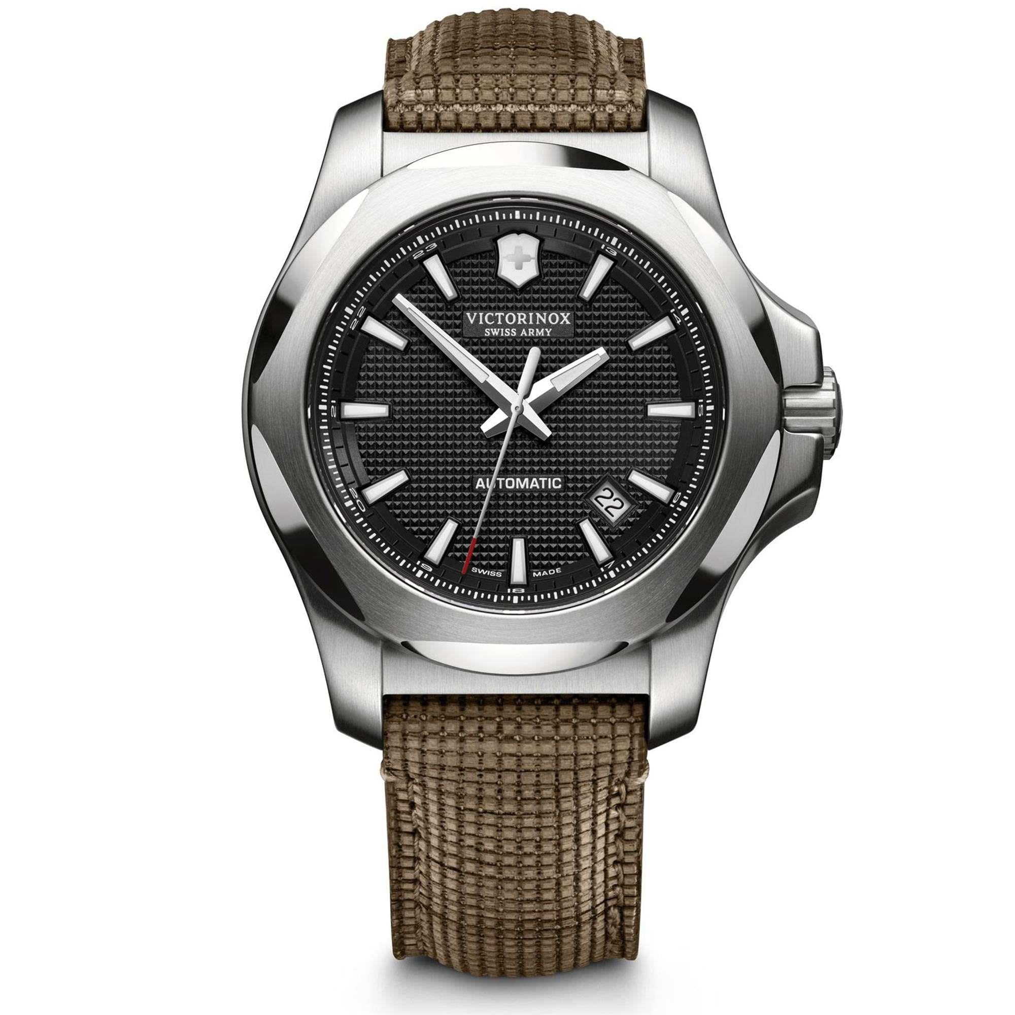 Victorinox Swiss Army I.N.O.X Mechanisch Schwarzes Zifferblatt Holzarmband Herren Uhr 241836