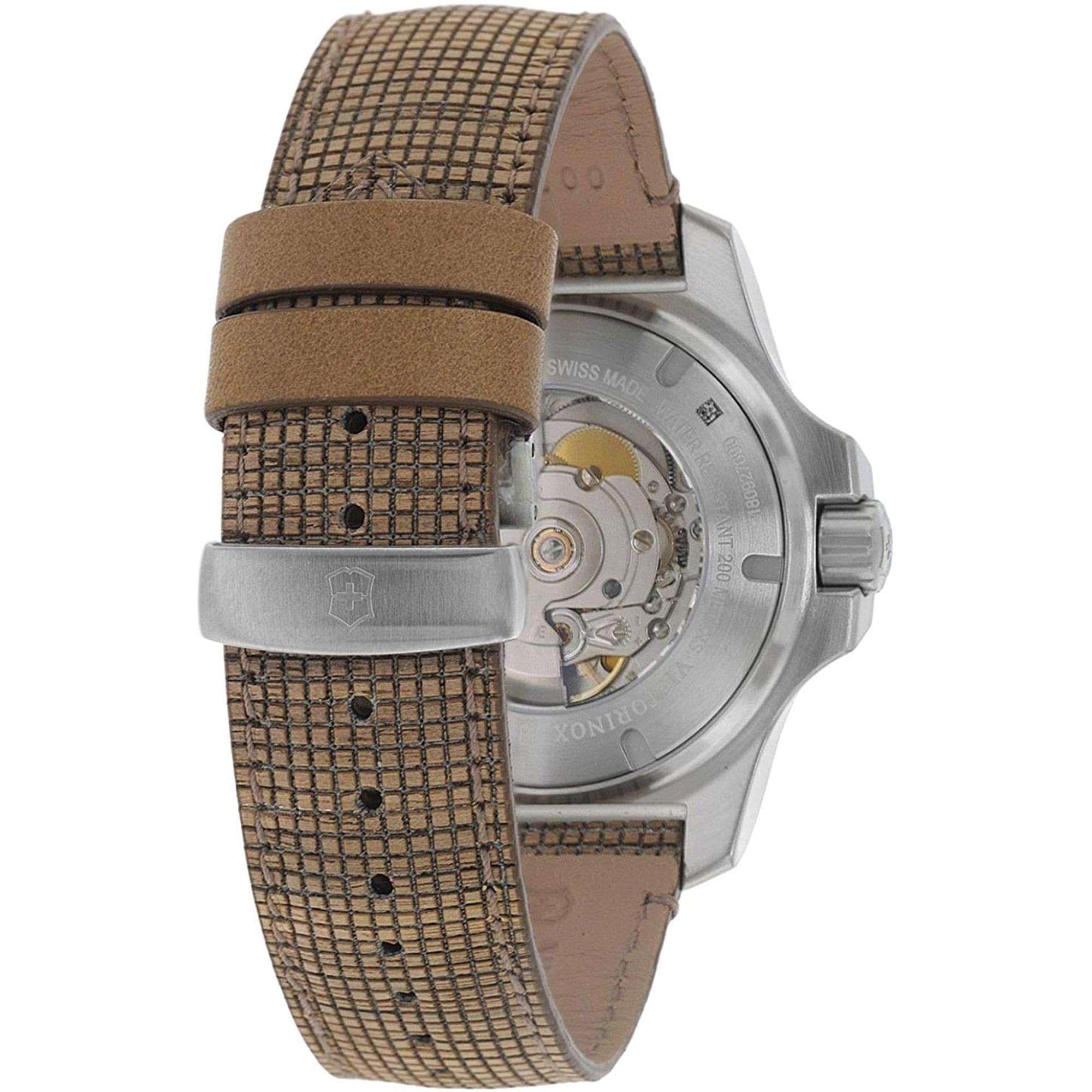 Victorinox Swiss Army I.N.O.X Mechanisch Schwarzes Zifferblatt Holzarmband Herren Uhr 241836
