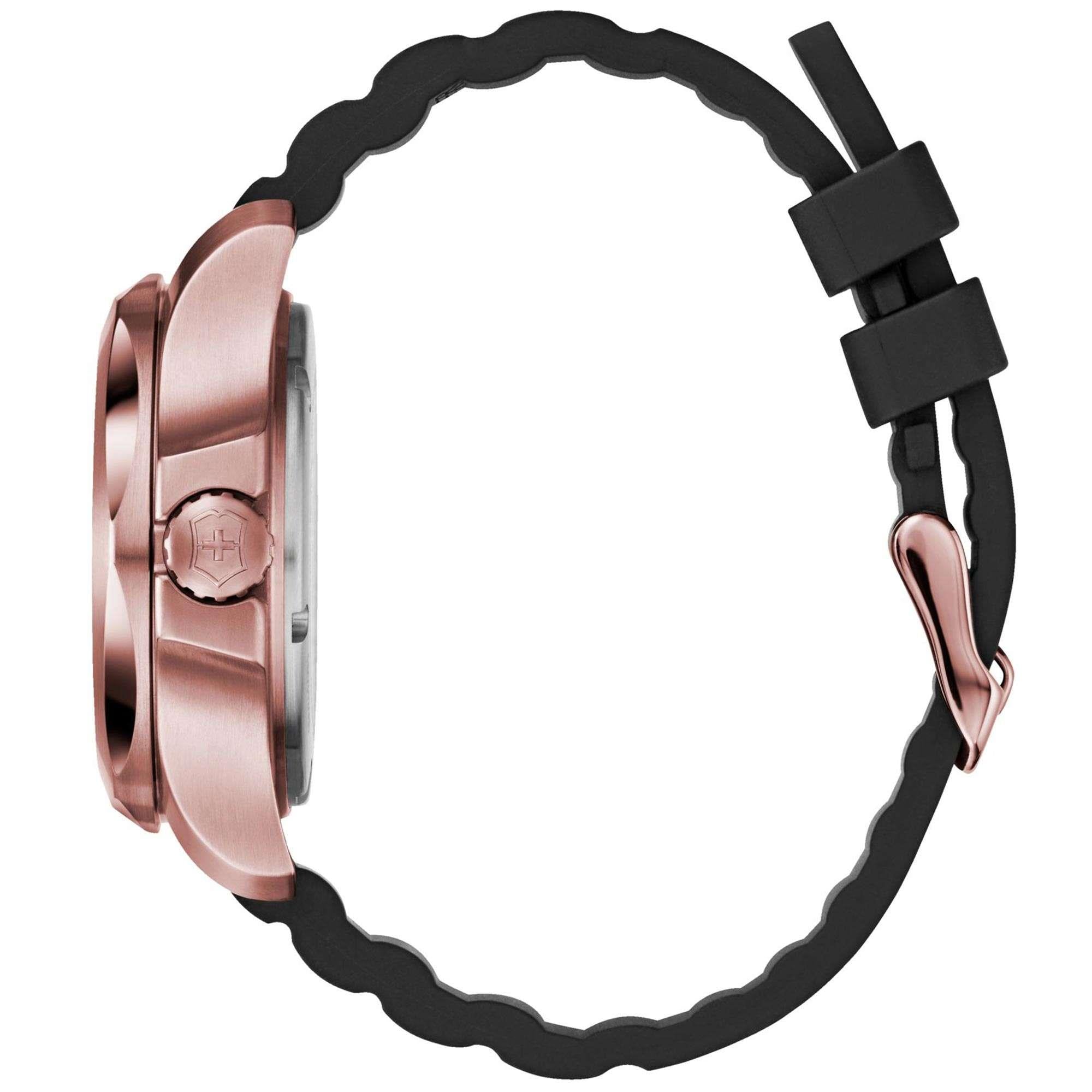 Victorinox Swiss Army I.N.O.X V Schwarzes Zifferblatt Armband aus schwarzem Gummi Herren Uhr 241808