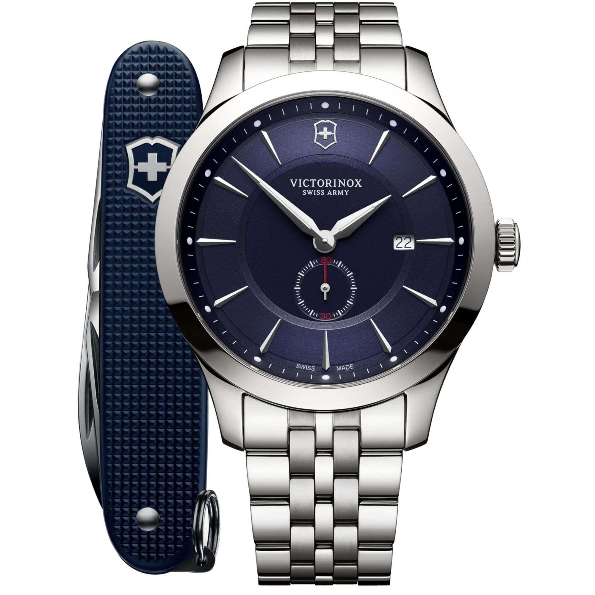 Victorinox Swiss Army Alliance Blaues Zifferblatt Silbernes Edelstahlarmband Herren Uhr 241763.1