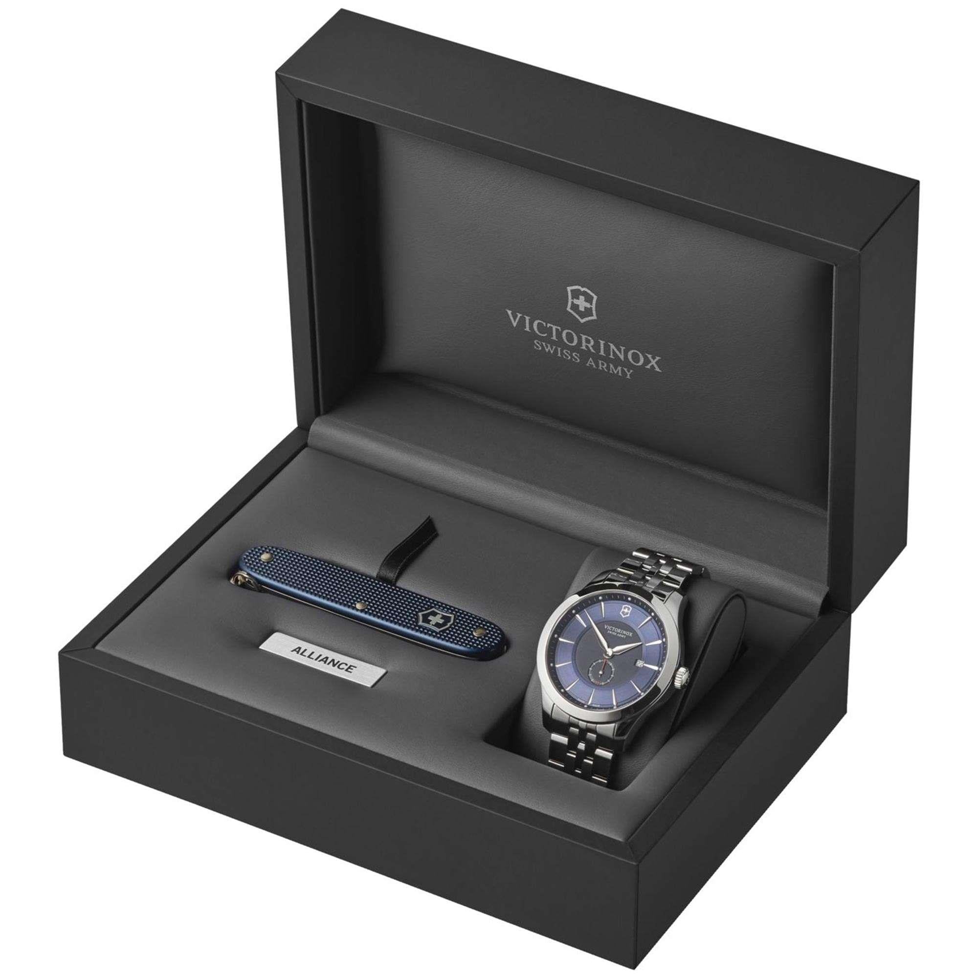 Victorinox Swiss Army Alliance Blaues Zifferblatt Silbernes Edelstahlarmband Herren Uhr 241763.1