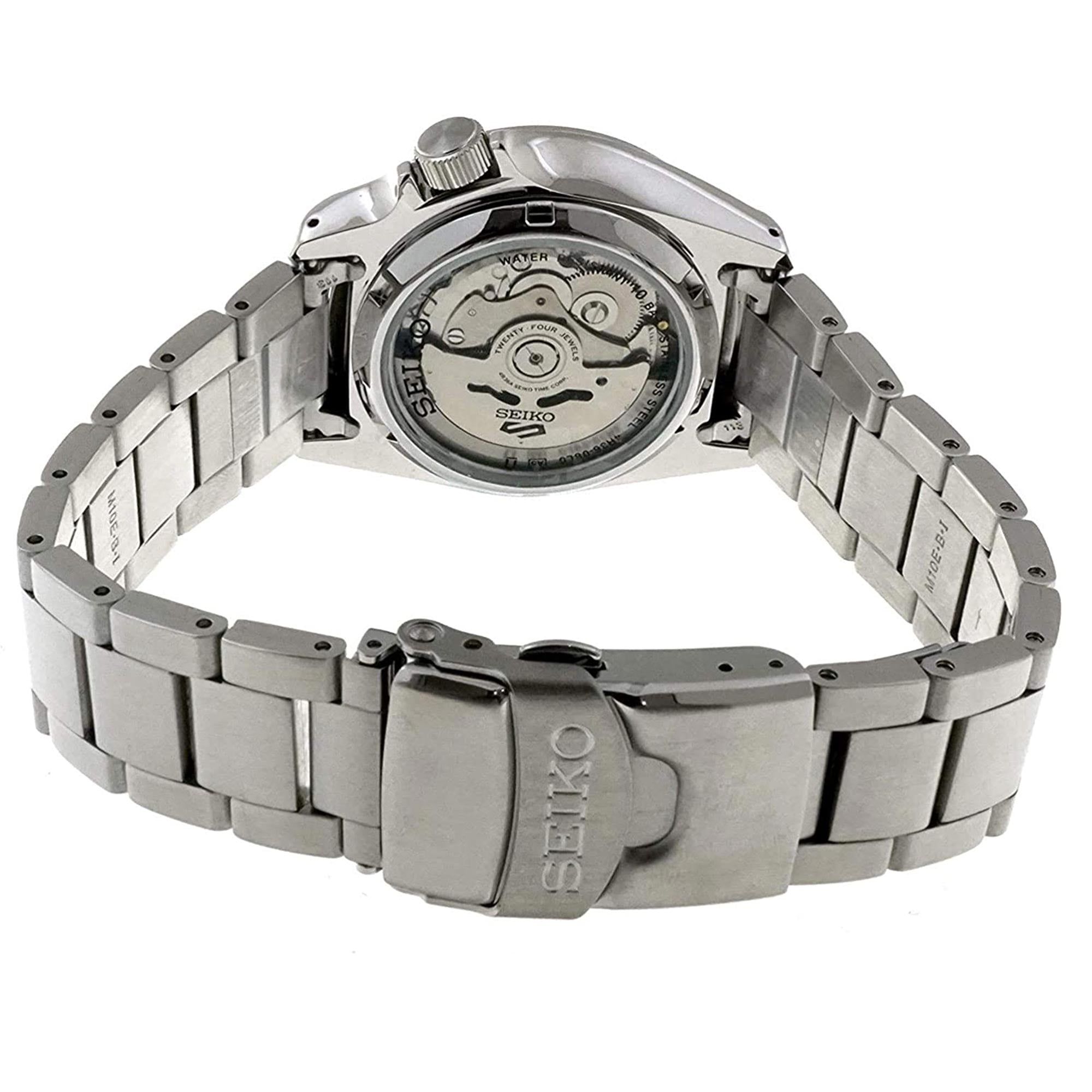 Seiko 5 Sports Solid Boy Automatik Uhr mit grauem Zifferblatt, silbernes Stahl, Herren, SRPE51K1