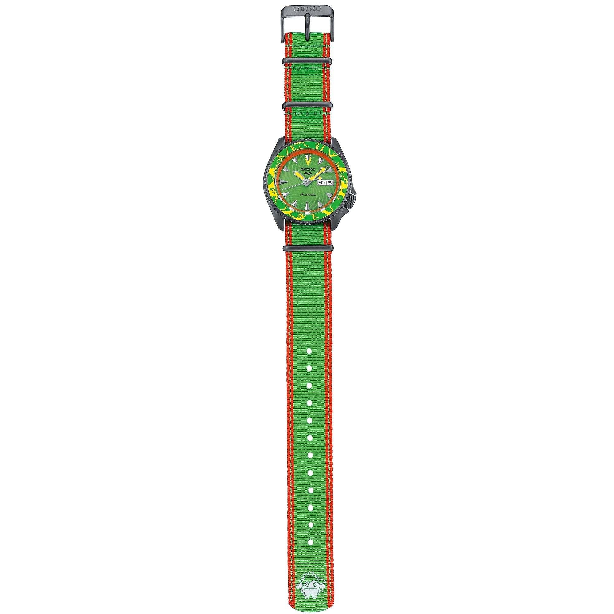 Seiko 5 Sports Street Fighter Blanka Grünes Zifferblatt Grünes Armband Automatik SRPF23K1