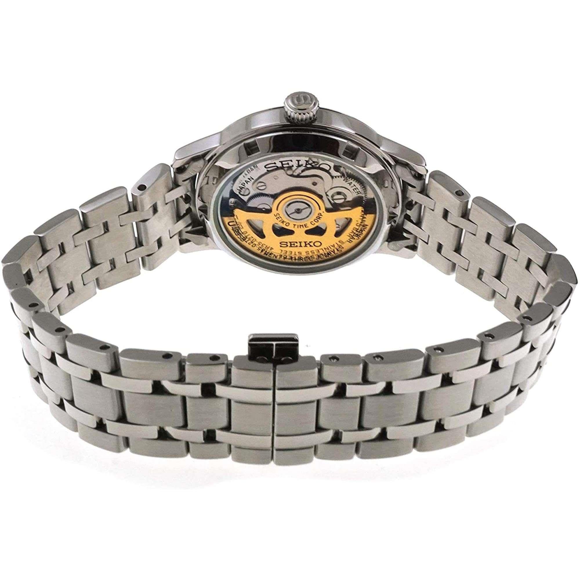 Seiko Presage Pink Dial Silver Stainless Steel Bracelet Automatic Ladies Watch SRP839J1