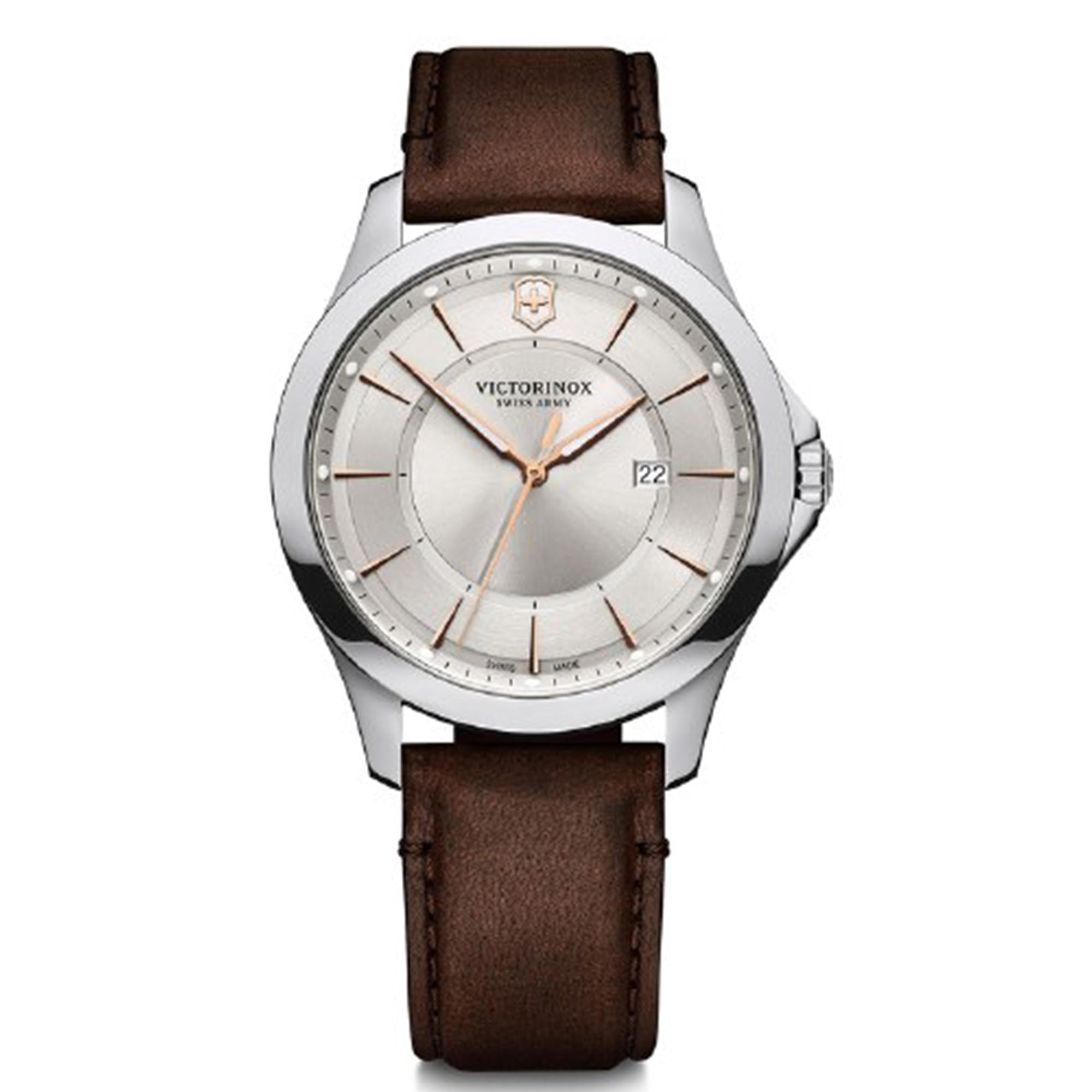 Victorinox Alliance 40mm Weißes Zifferblatt Leder Herren Quarz Uhr 241907