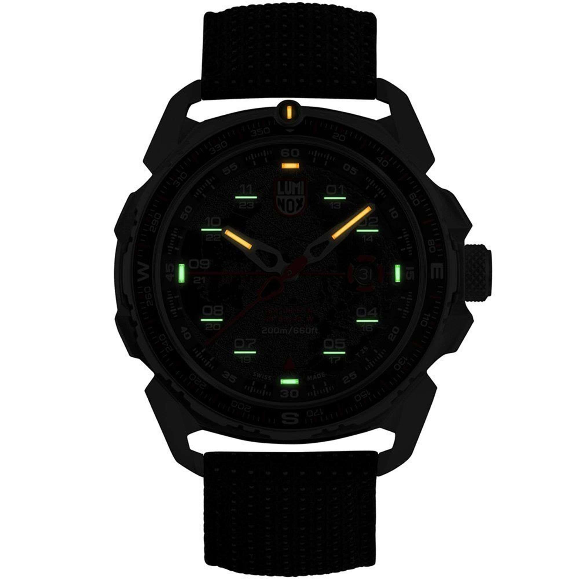 Luminox ICE-SAR Quarz Schwarzes Zifferblatt Textilarmband Herren Uhr XL.1201