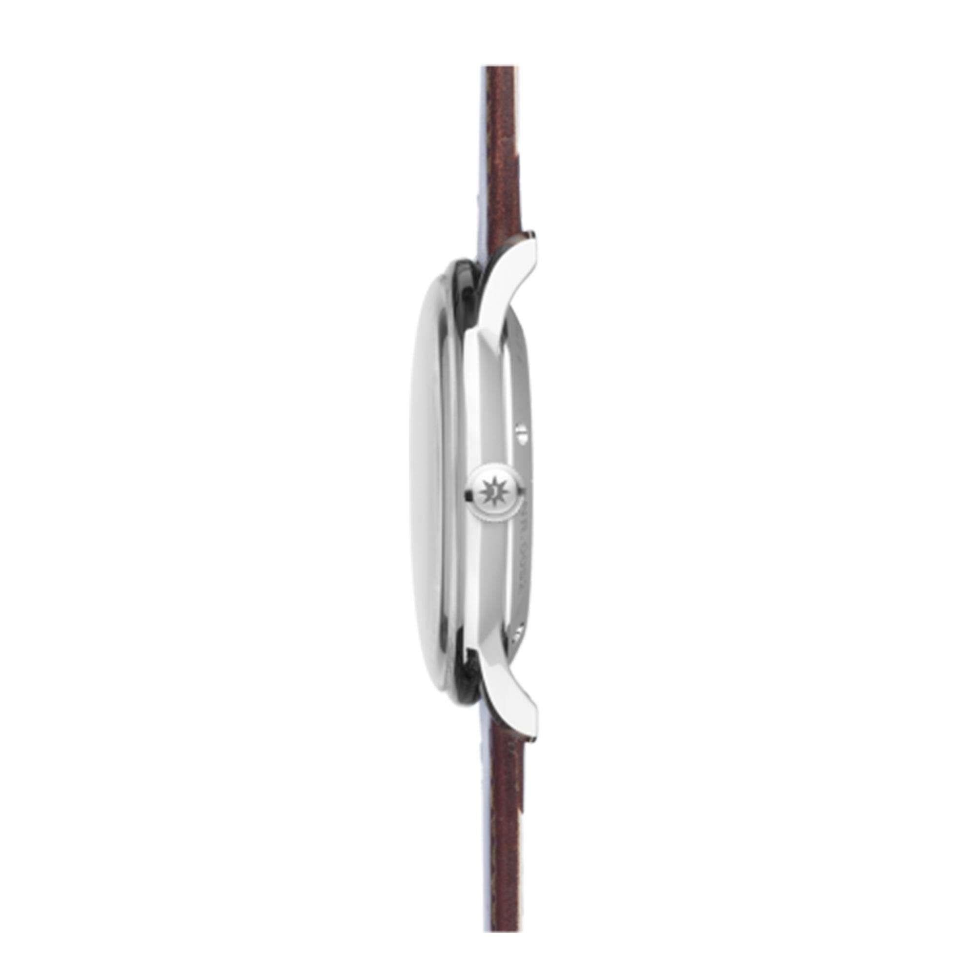Junghans Meister Classic Automatik Silbernes Zifferblatt Braunes Lederarmband Herren Uhr 027/4310.00