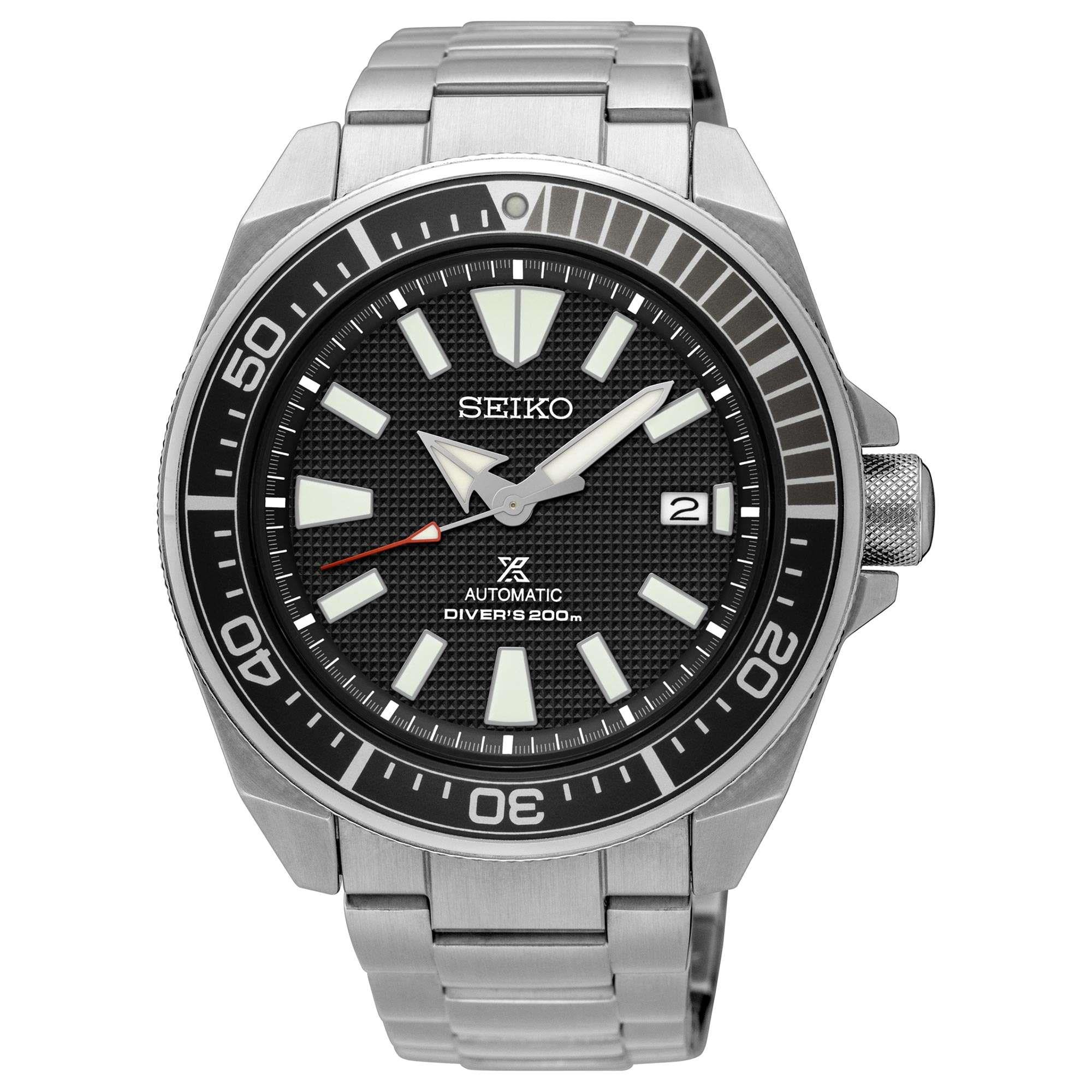 Seiko Prospex "Samurai" Automatik Schwarzes Zifferblatt Edelstahl Herren Uhr SRPF03K1