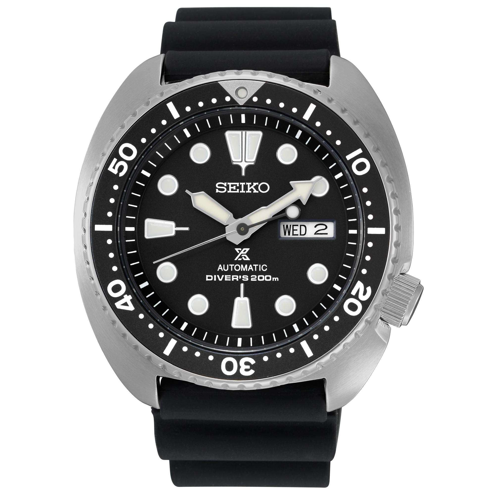 Seiko Prospex 'Turtle' Automatic Black Dial Black Rubber Strap Men's Watch SRPE93K1