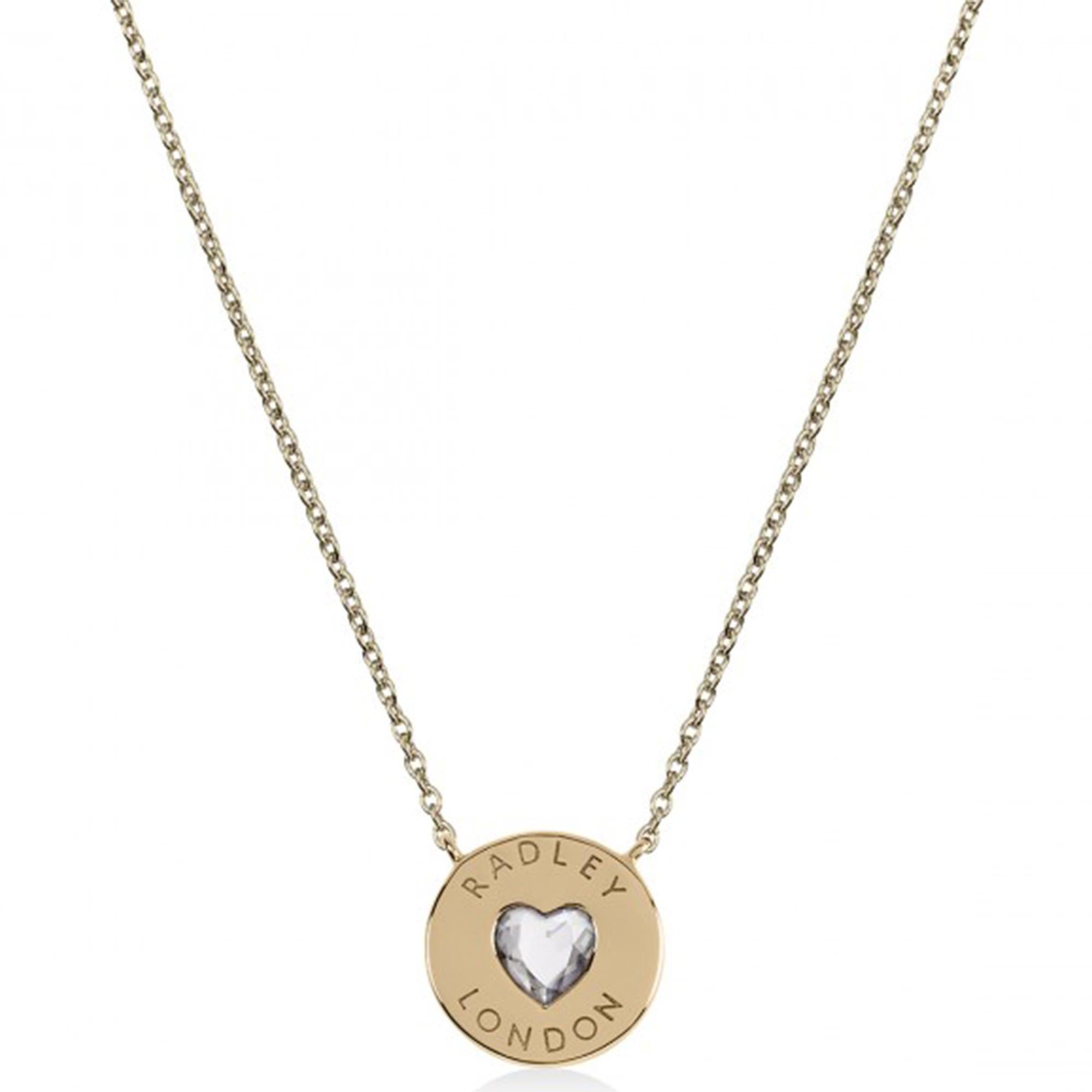 Radley Schmuck Sterling Silber 18ct gold plattierte Herz Disc Halskette RYJ2136