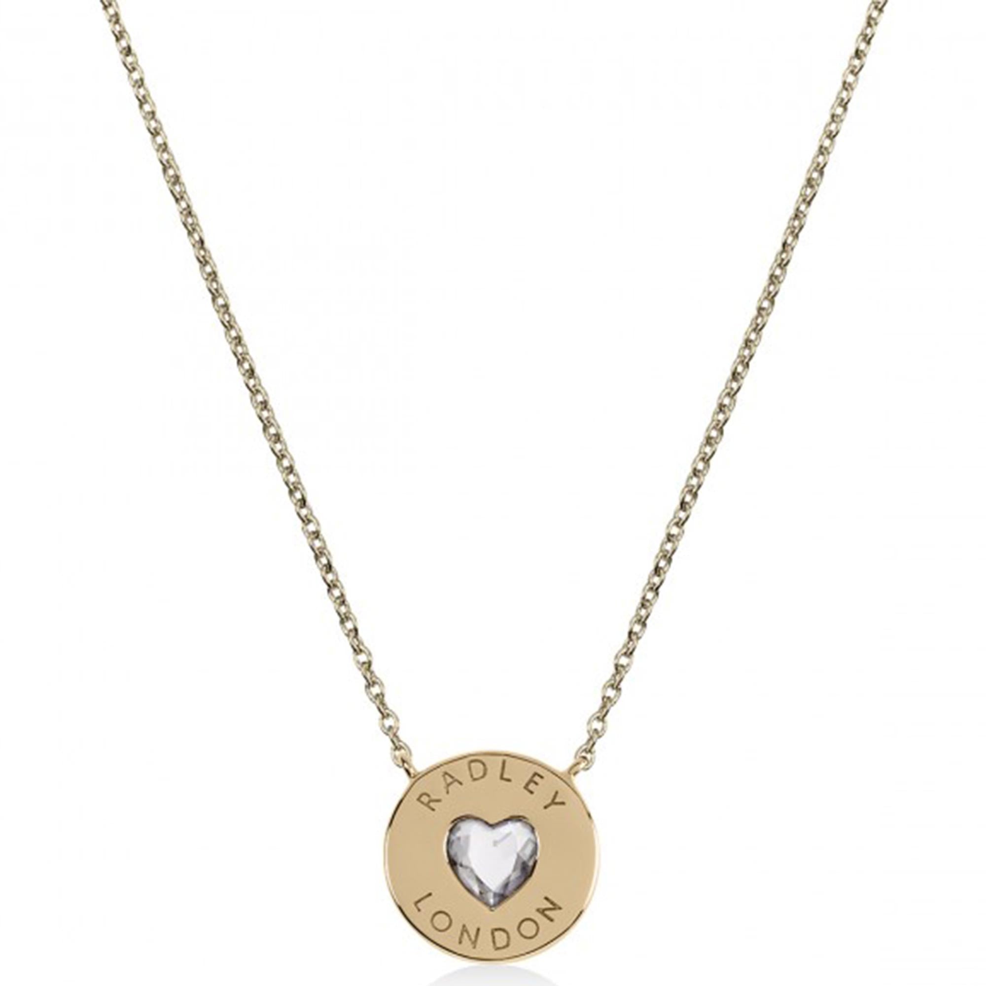 Radley Schmuck Sterling Silber 18ct gold plattierte Herz Disc Halskette RYJ2136