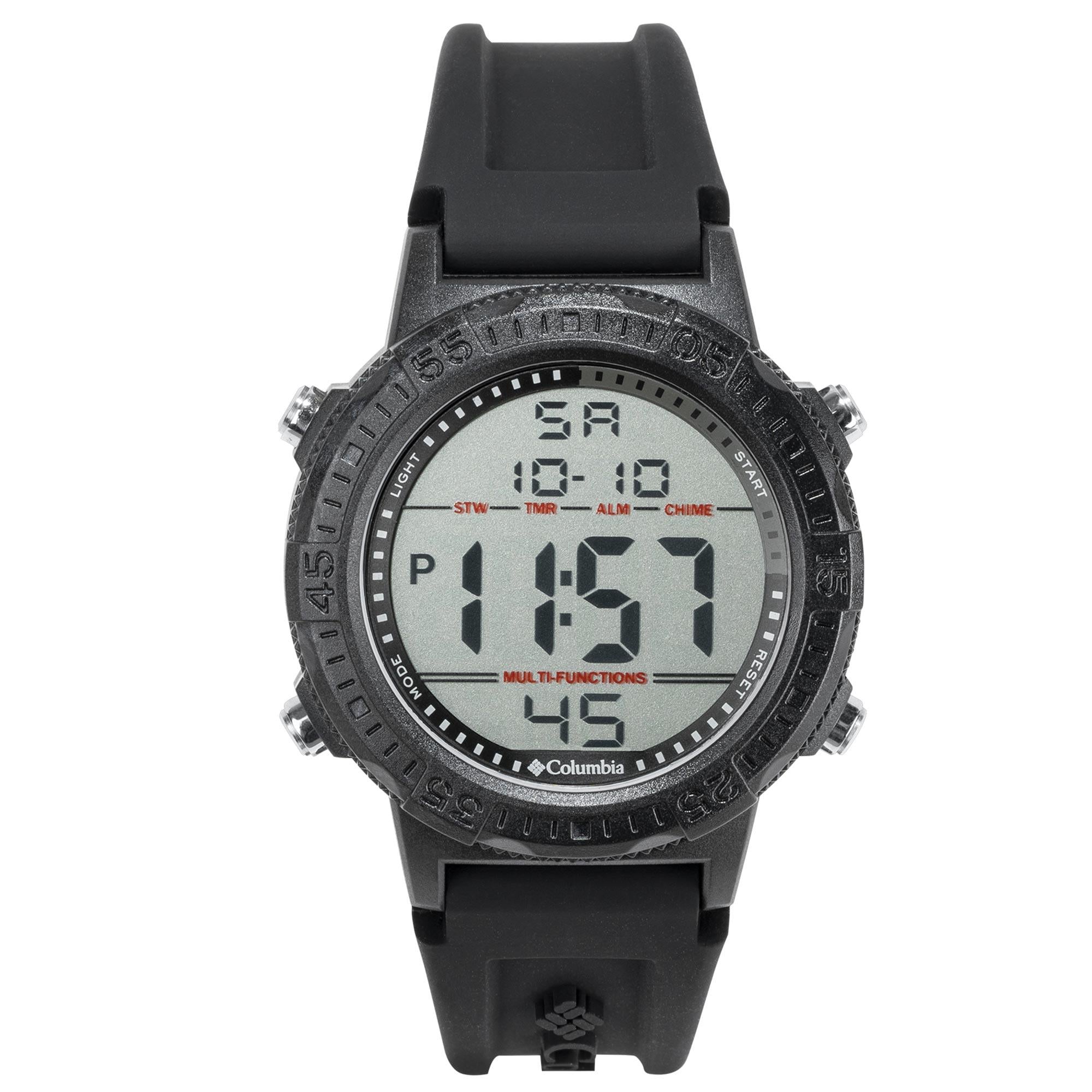 Columbia Exklusive Peak Patrol Quarz Digital Zifferblatt Schwarzes Silikonarmband Uhr CSS14-001