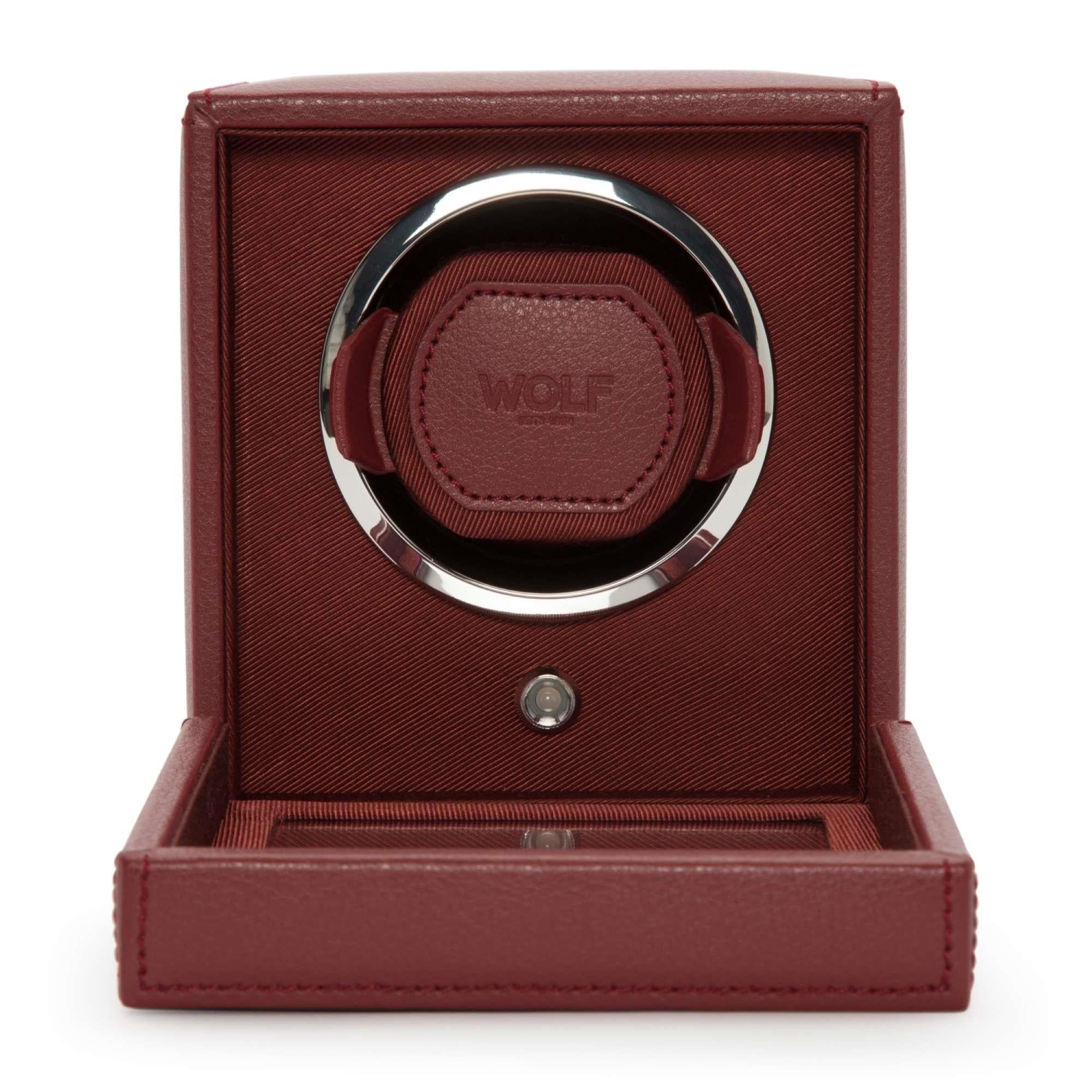 WOLF Cub Bordeaux Einzel-Uhrenbeweger aus veganem Leder 461126
